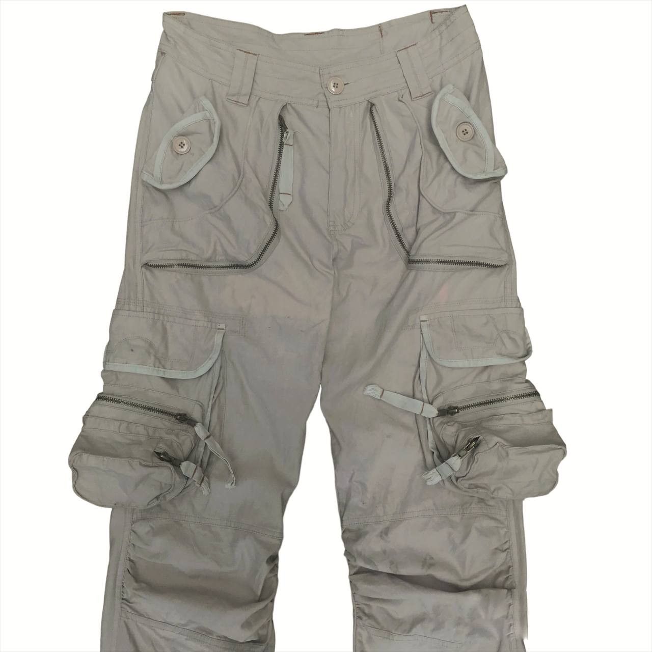 A&G Rock 🔥Need Gone🔥JapaneseBrand 3D Multi Pocket Cargo Trashed Pants Size US 32 / EU 48 - 3 Thumbnail