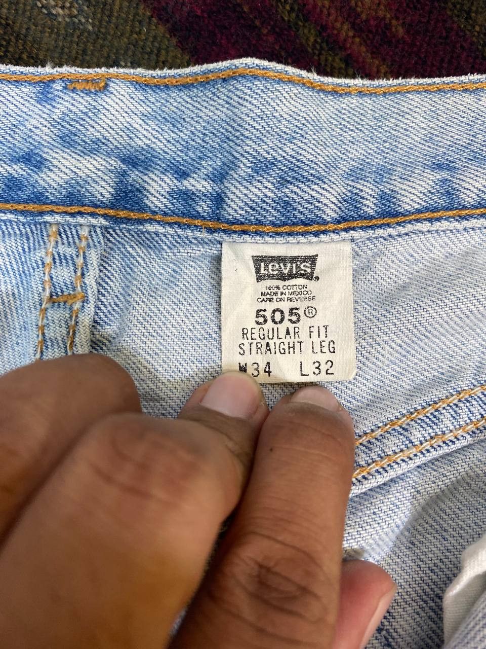Levi's vintage levis 505 acid wash distressed denim Size US 33 - 10 Thumbnail