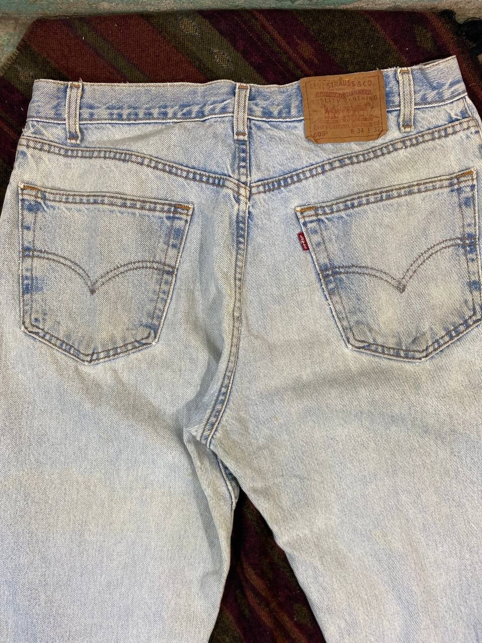 Levi's vintage levis 505 acid wash distressed denim Size US 33 - 4 Thumbnail