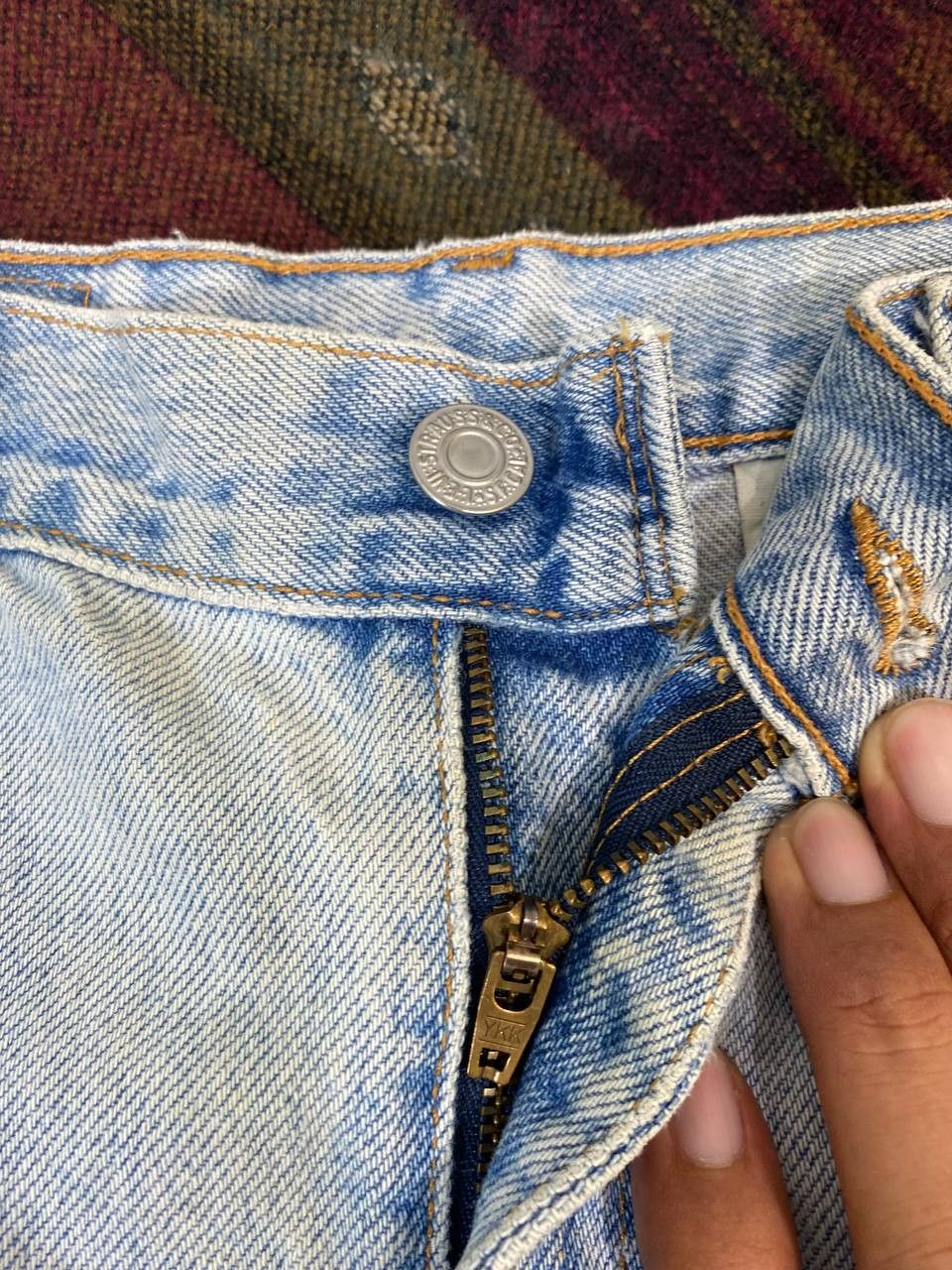 Levi's vintage levis 505 acid wash distressed denim Size US 33 - 9 Thumbnail