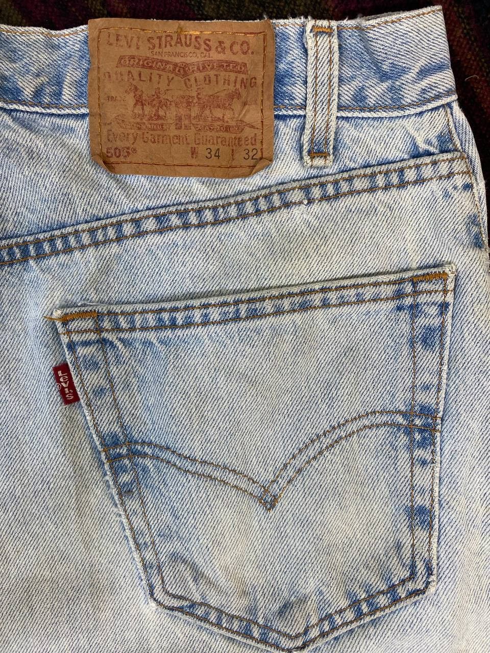 Levi's vintage levis 505 acid wash distressed denim Size US 33 - 5 Thumbnail
