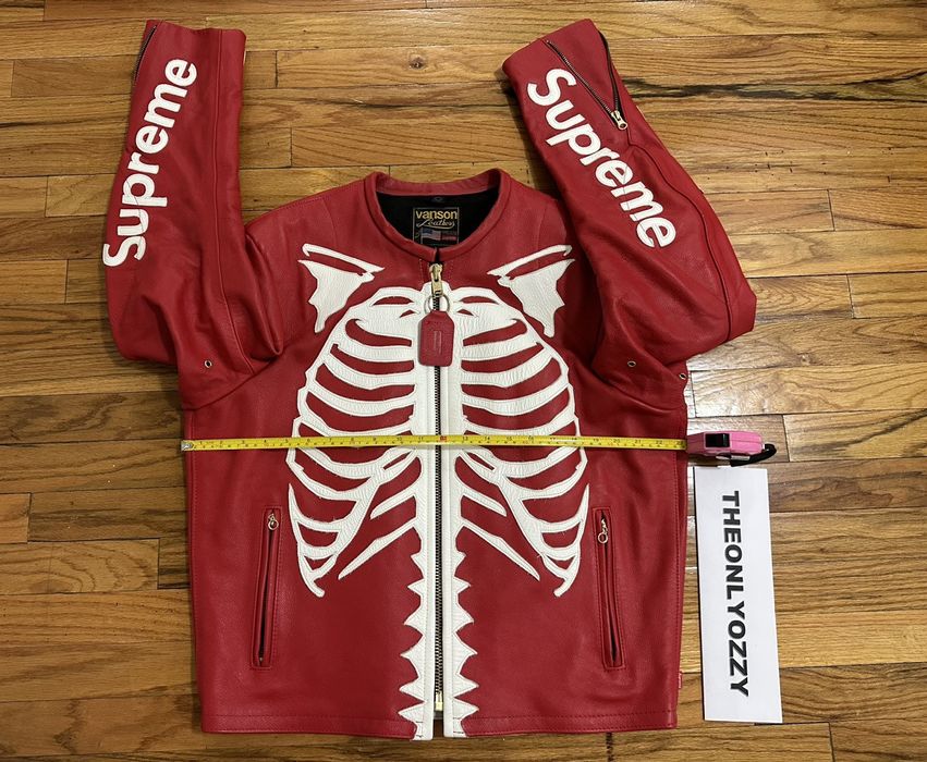 Supreme red outlet skeleton jacket