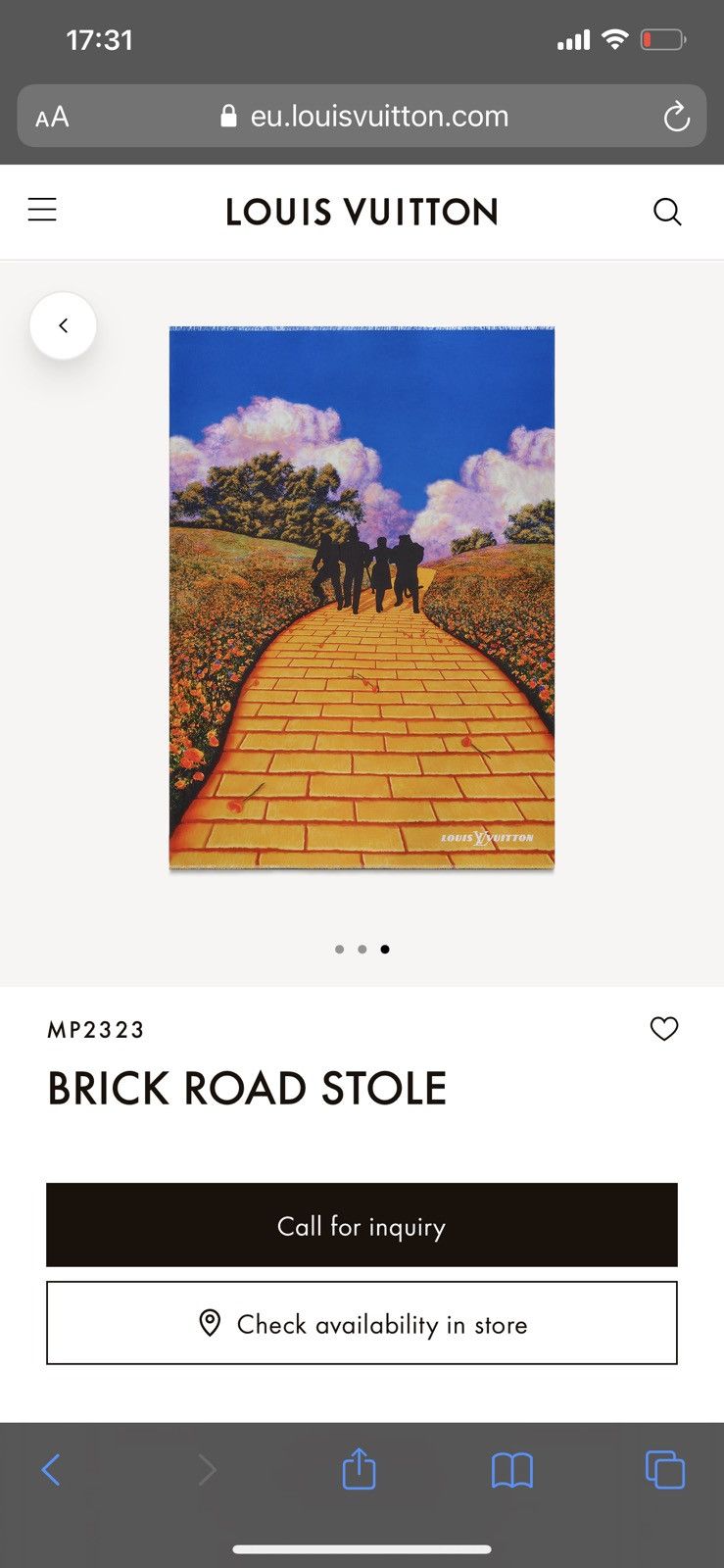 Louis Vuitton × Virgil Abloh Louis Vuitton SS19 Brick road scarf Size ONE SIZE - 7 Thumbnail