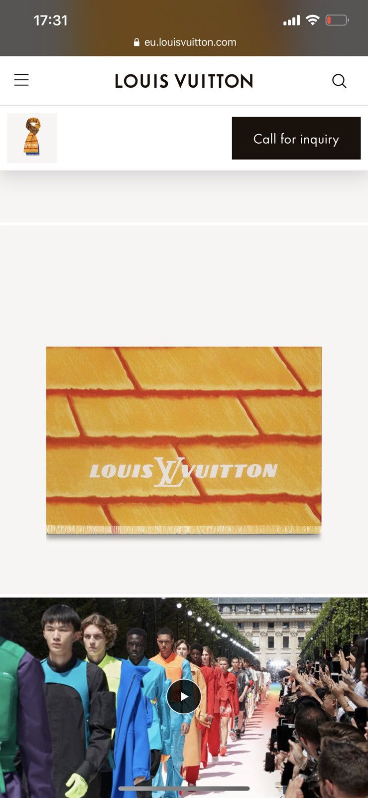 Louis Vuitton × Virgil Abloh Louis Vuitton SS19 Brick road scarf Size ONE SIZE - 8 Thumbnail