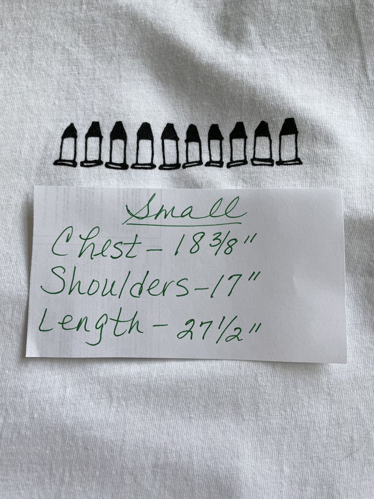 Tom Sachs Small White Ten Bullets Tee IT WON'T FAIL BECAUSE OF ME Size US S / EU 44-46 / 1 - 4 Thumbnail
