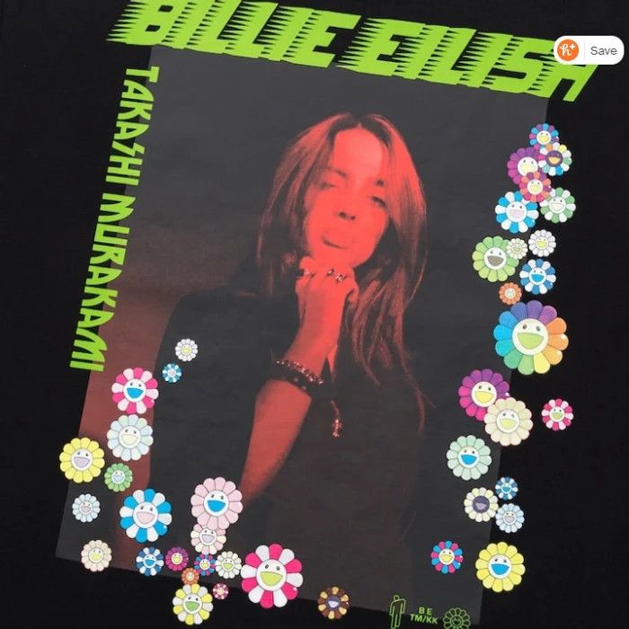 Billie Eilish Small Women's BILLIE EILISH TAKASHI MURAKAMI BLACK T-SHIRT Size S / US 4 / IT 40 - 2 Thumbnail