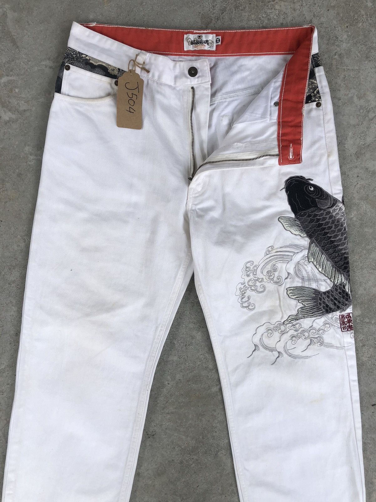 Karakuri Tamashii Karakuri Tamashi Embroidered Jeans Multipocket Size US 33 - 3 Thumbnail