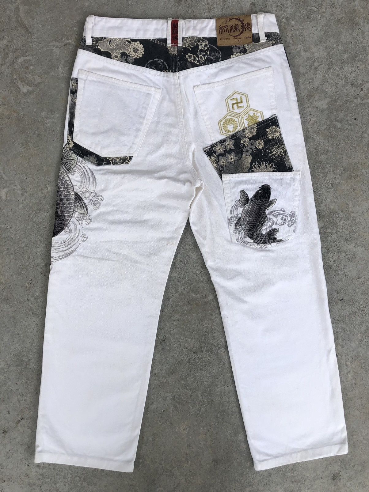 Karakuri Tamashii Karakuri Tamashi Embroidered Jeans Multipocket Size US 33 - 1 Thumbnail