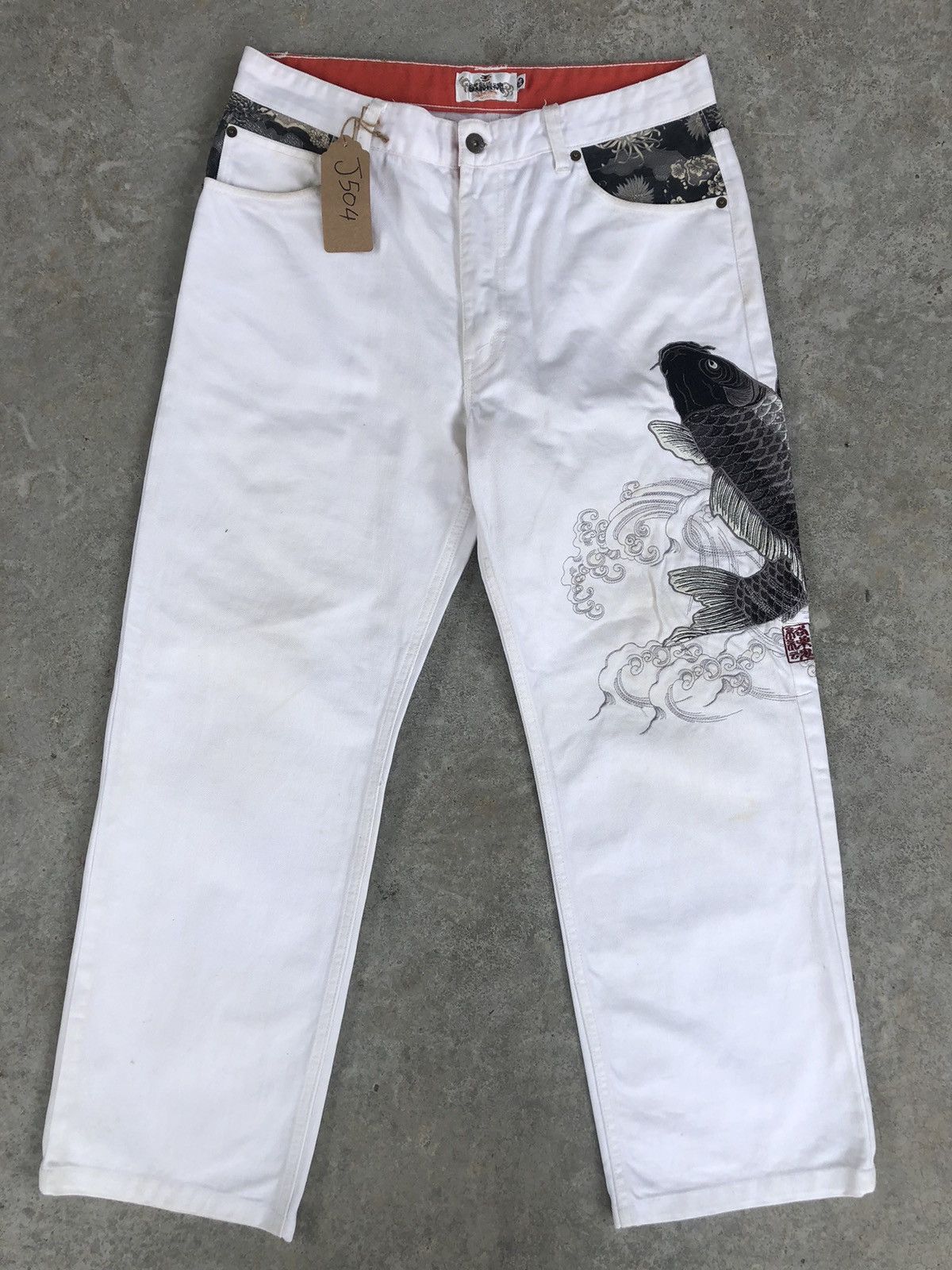 Karakuri Tamashii Karakuri Tamashi Embroidered Jeans Multipocket Size US 33 - 2 Thumbnail