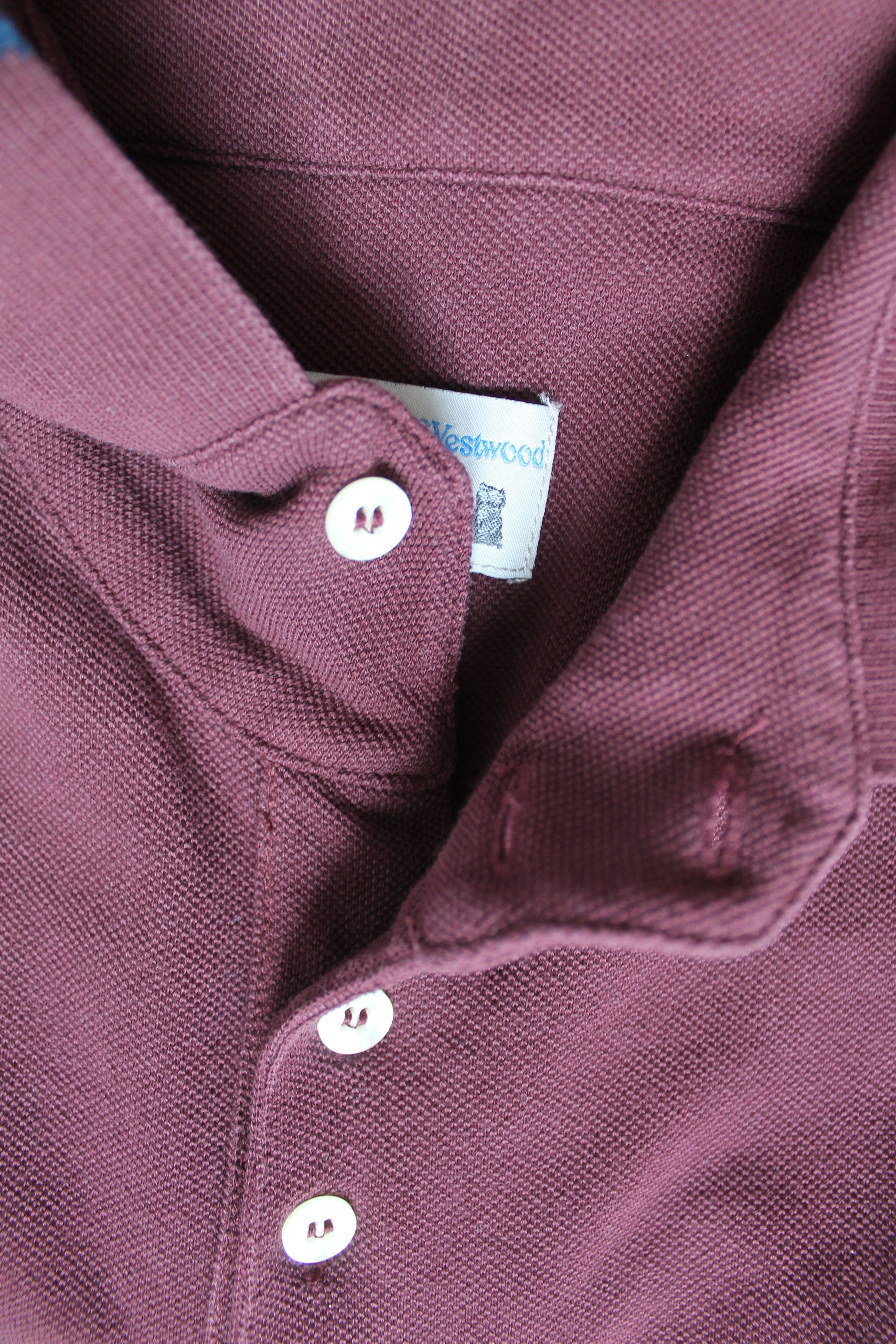Vivienne Westwood Vivienne Westwood Vintage Polo Shirt Burgundy Size US L / EU 52-54 / 3 - 16 Thumbnail
