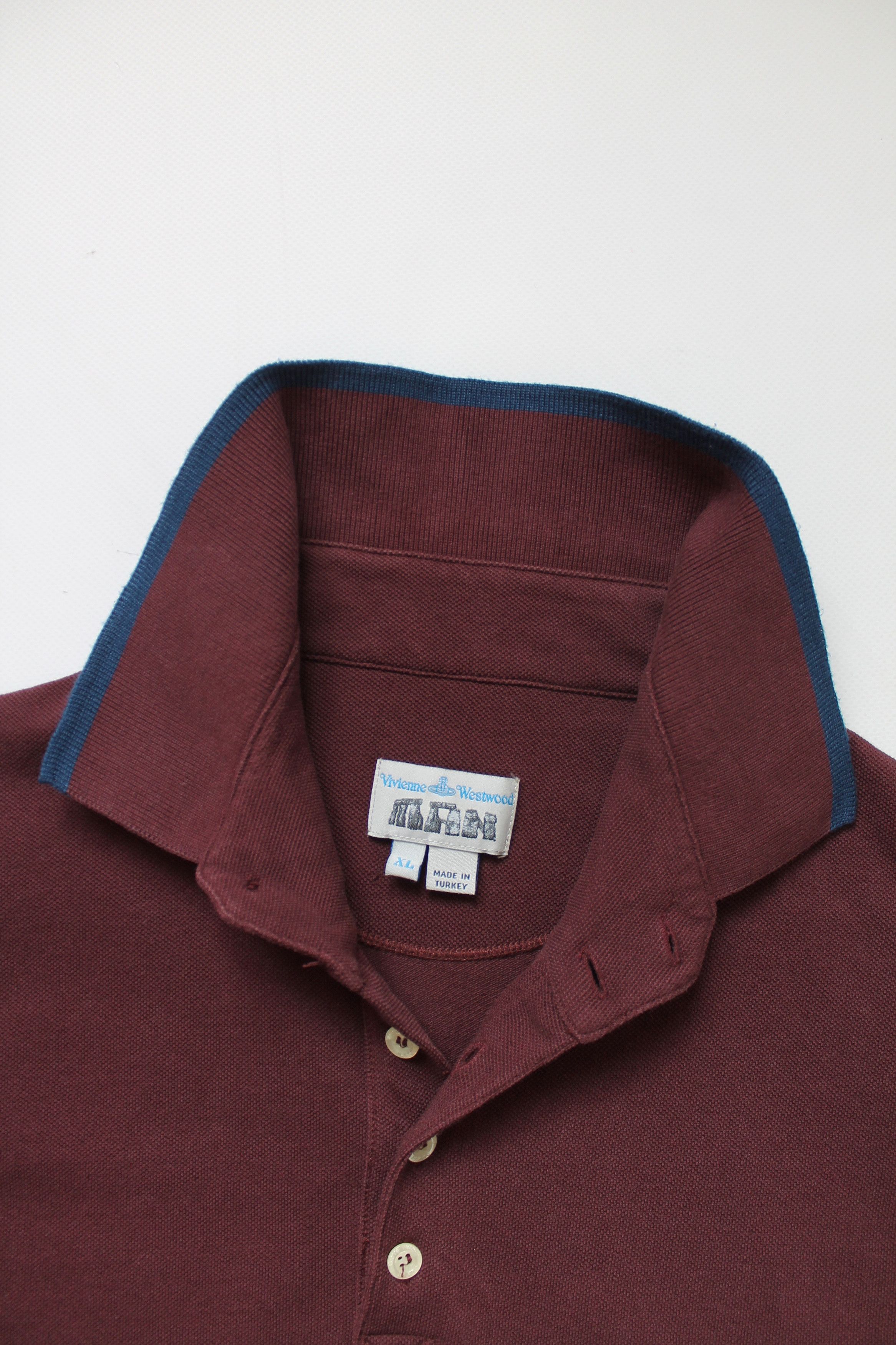 Vivienne Westwood Vivienne Westwood Vintage Polo Shirt Burgundy Size US L / EU 52-54 / 3 - 14 Thumbnail