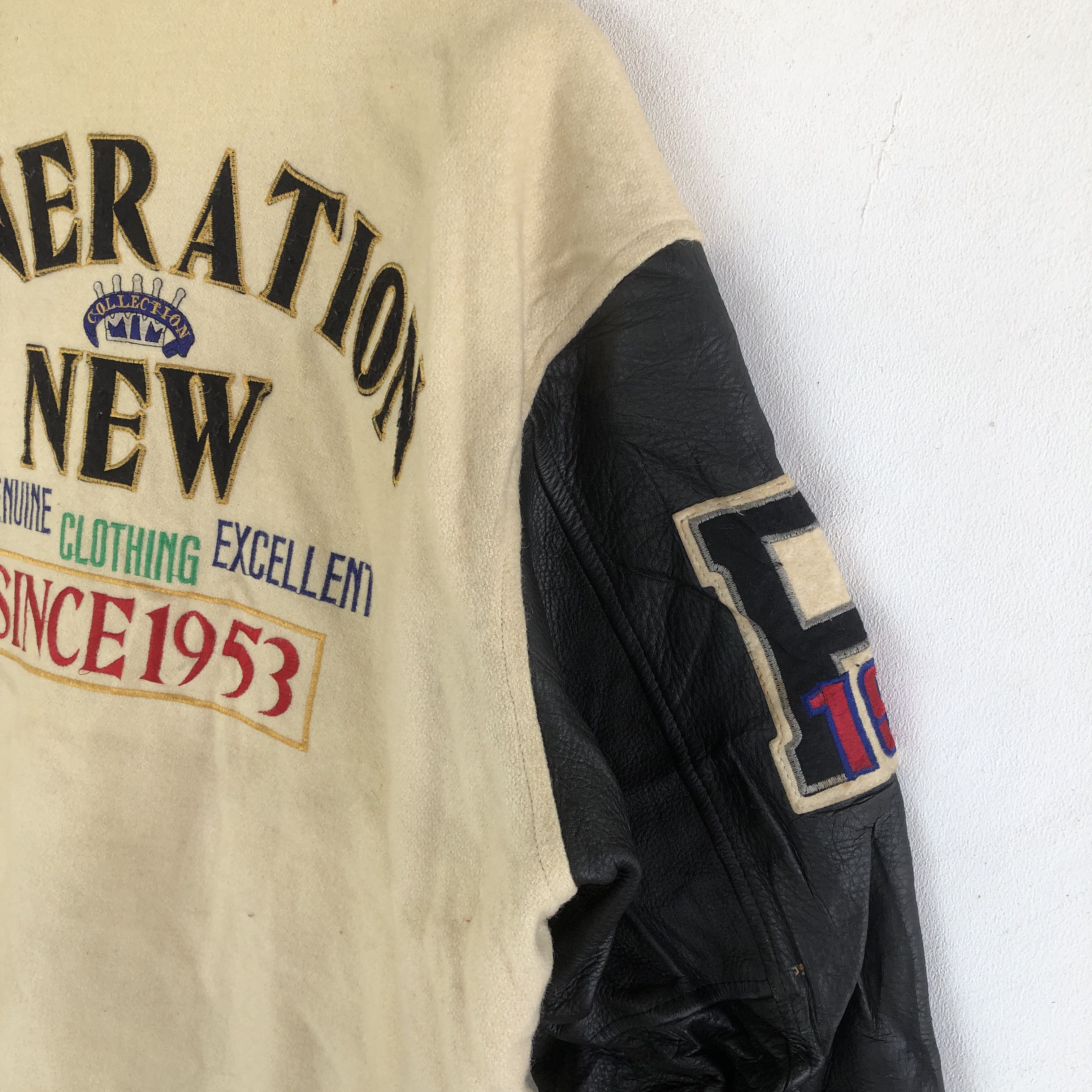Japanese Brand Flavor Varsity Jackets Letterman Leather Wool Jacket Size US L / EU 52-54 / 3 - 7 Thumbnail