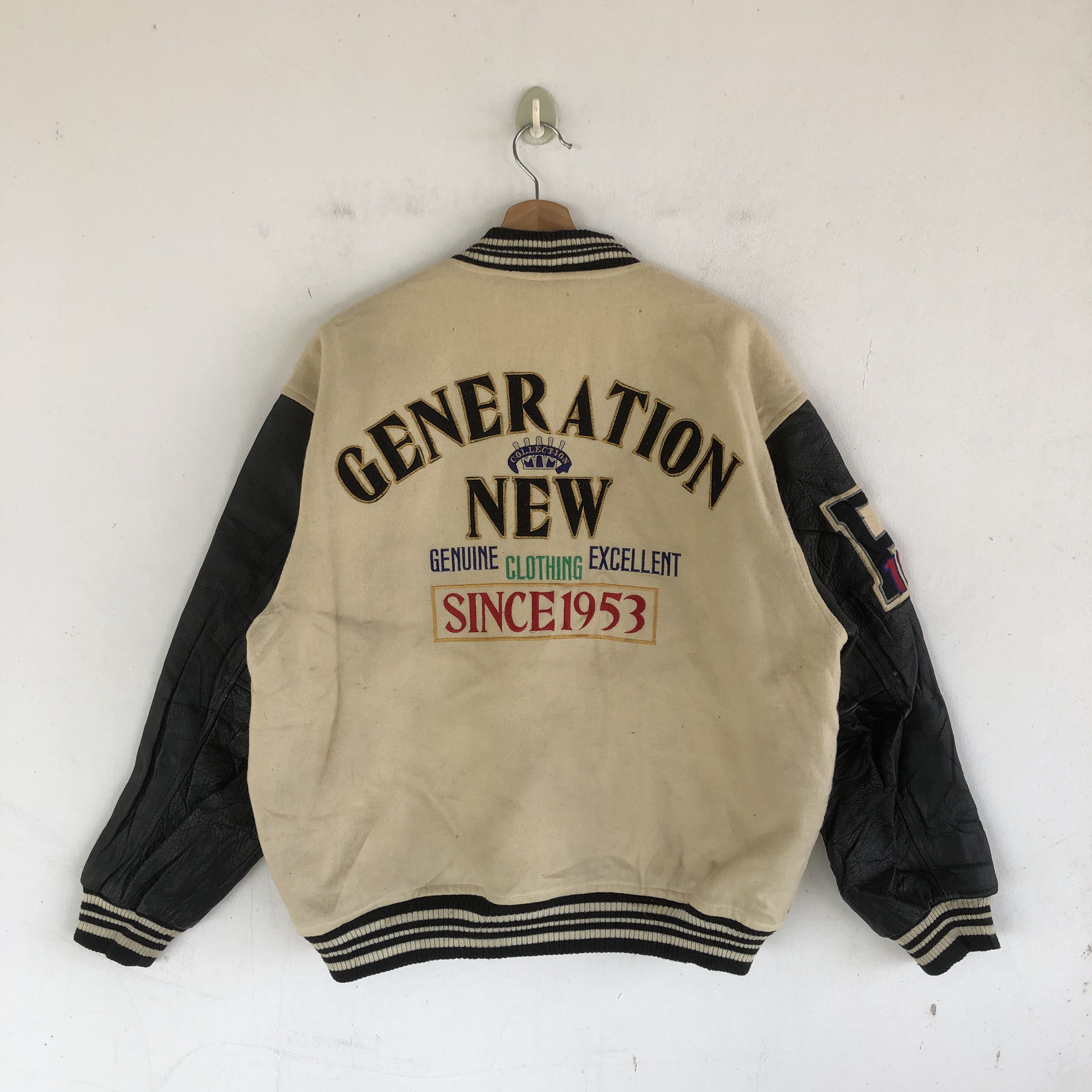 Japanese Brand Flavor Varsity Jackets Letterman Leather Wool Jacket Size US L / EU 52-54 / 3 - 2 Thumbnail
