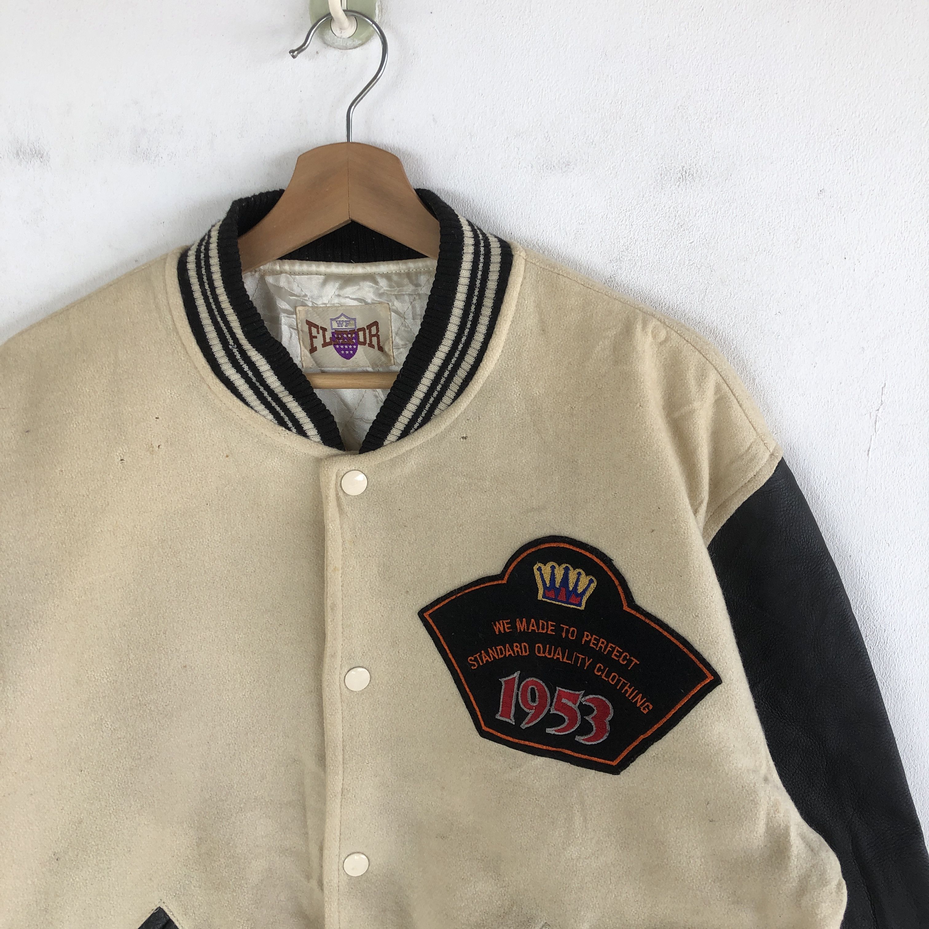 Japanese Brand Flavor Varsity Jackets Letterman Leather Wool Jacket Size US L / EU 52-54 / 3 - 5 Thumbnail