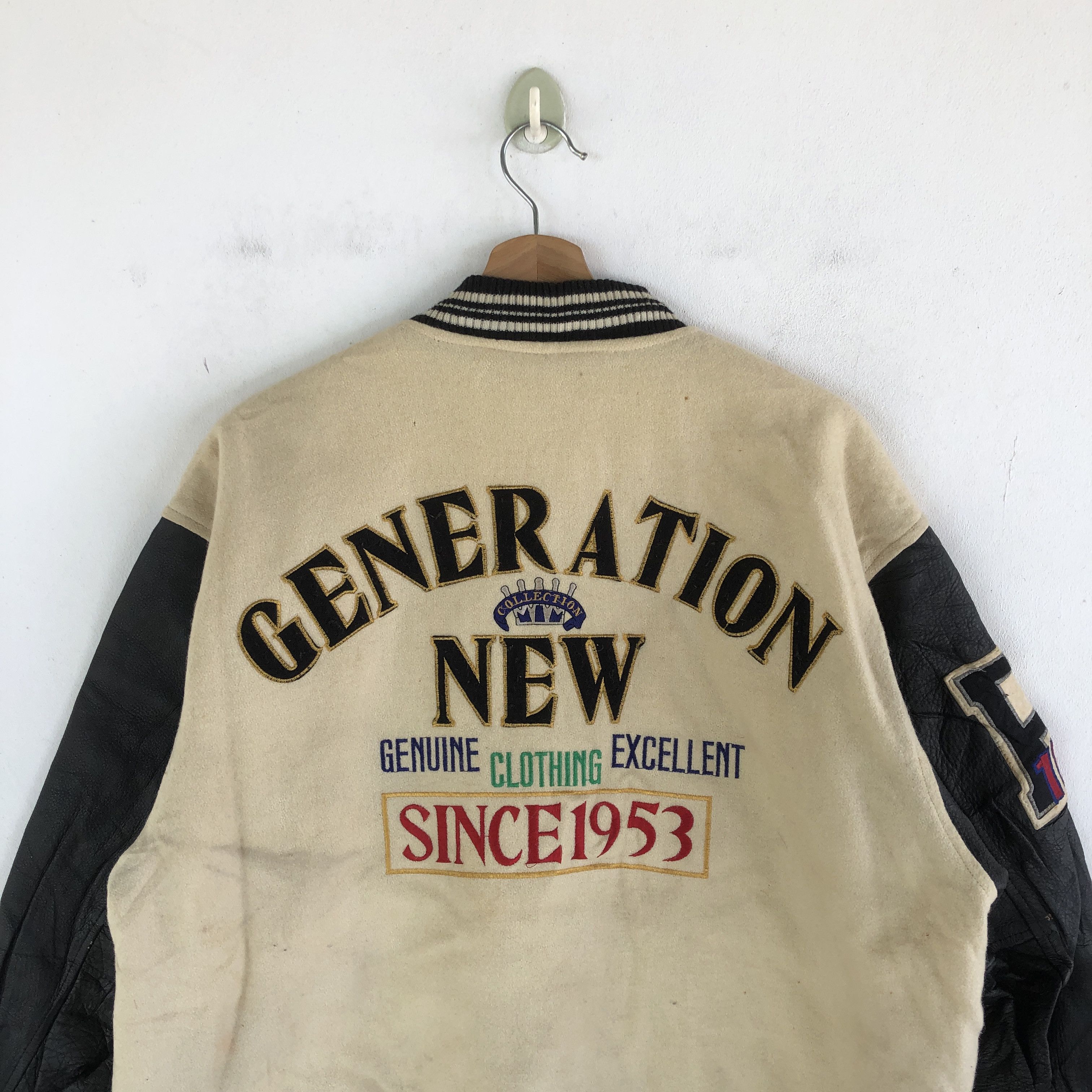 Japanese Brand Flavor Varsity Jackets Letterman Leather Wool Jacket Size US L / EU 52-54 / 3 - 4 Thumbnail