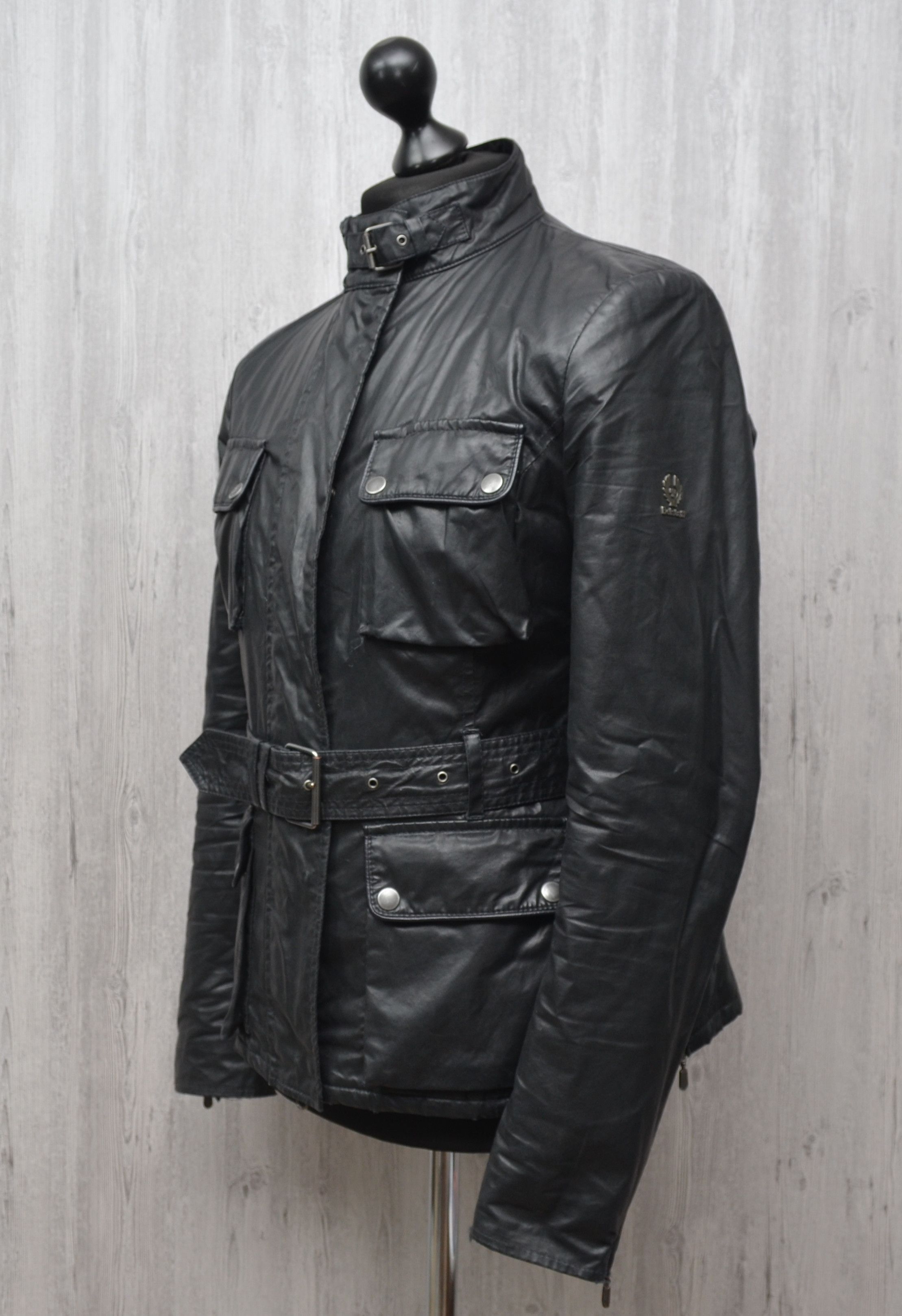 Belstaff Belstaff Womens Black Belted Cotton Polyurethane Jacket Size L / US 10 / IT 46 - 5 Thumbnail
