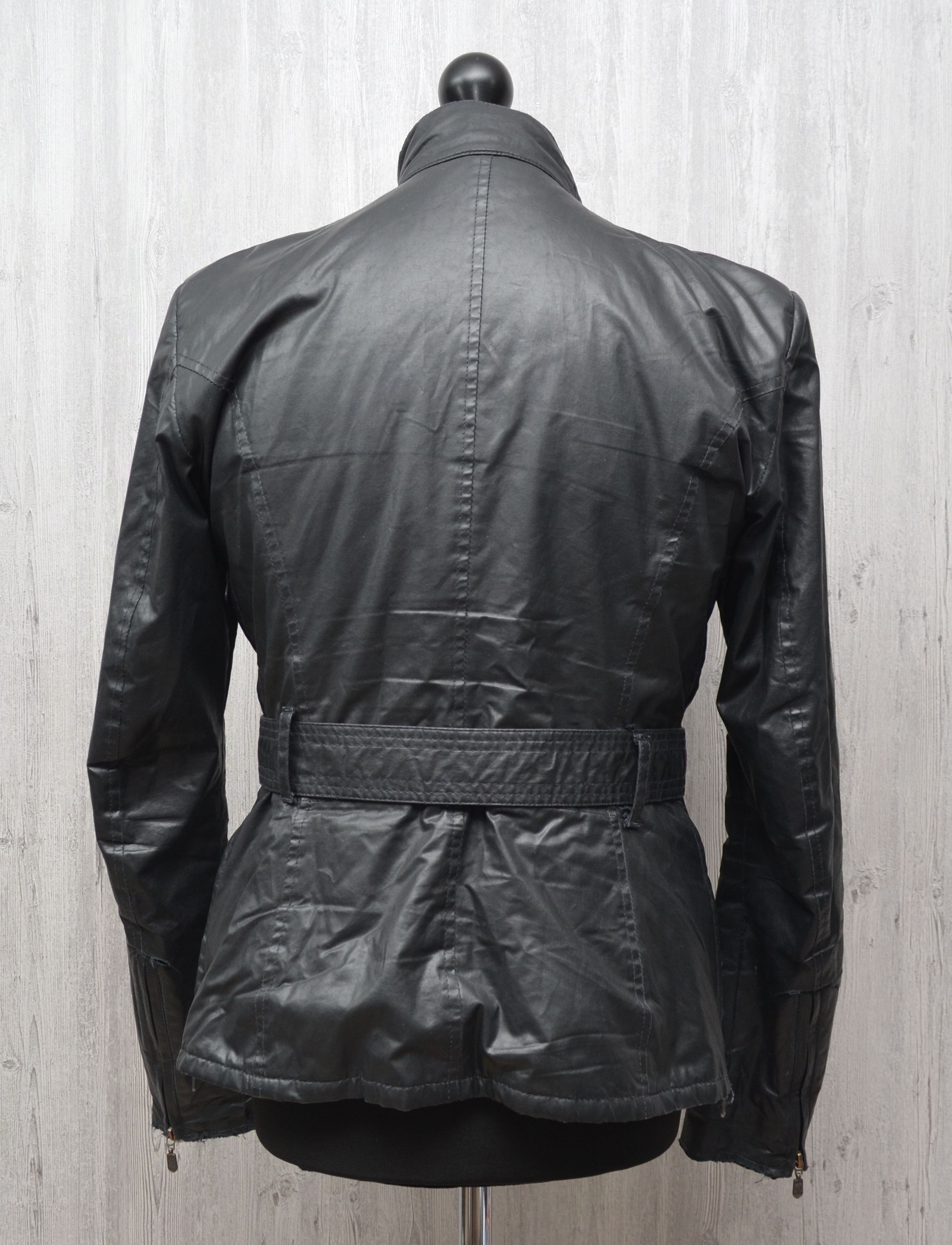 Belstaff Belstaff Womens Black Belted Cotton Polyurethane Jacket Size L / US 10 / IT 46 - 10 Thumbnail