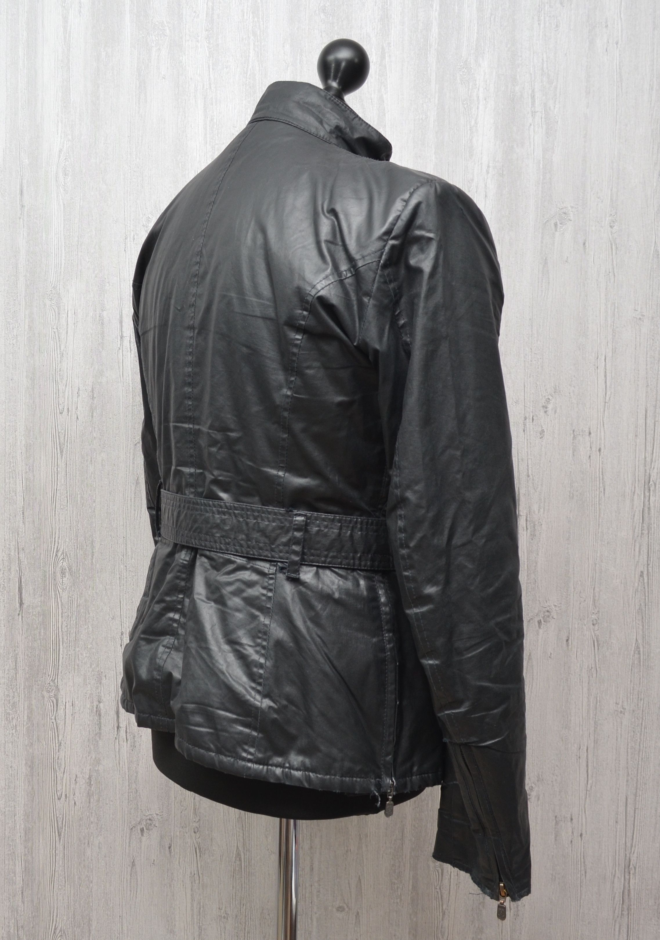 Belstaff Belstaff Womens Black Belted Cotton Polyurethane Jacket Size L / US 10 / IT 46 - 12 Thumbnail