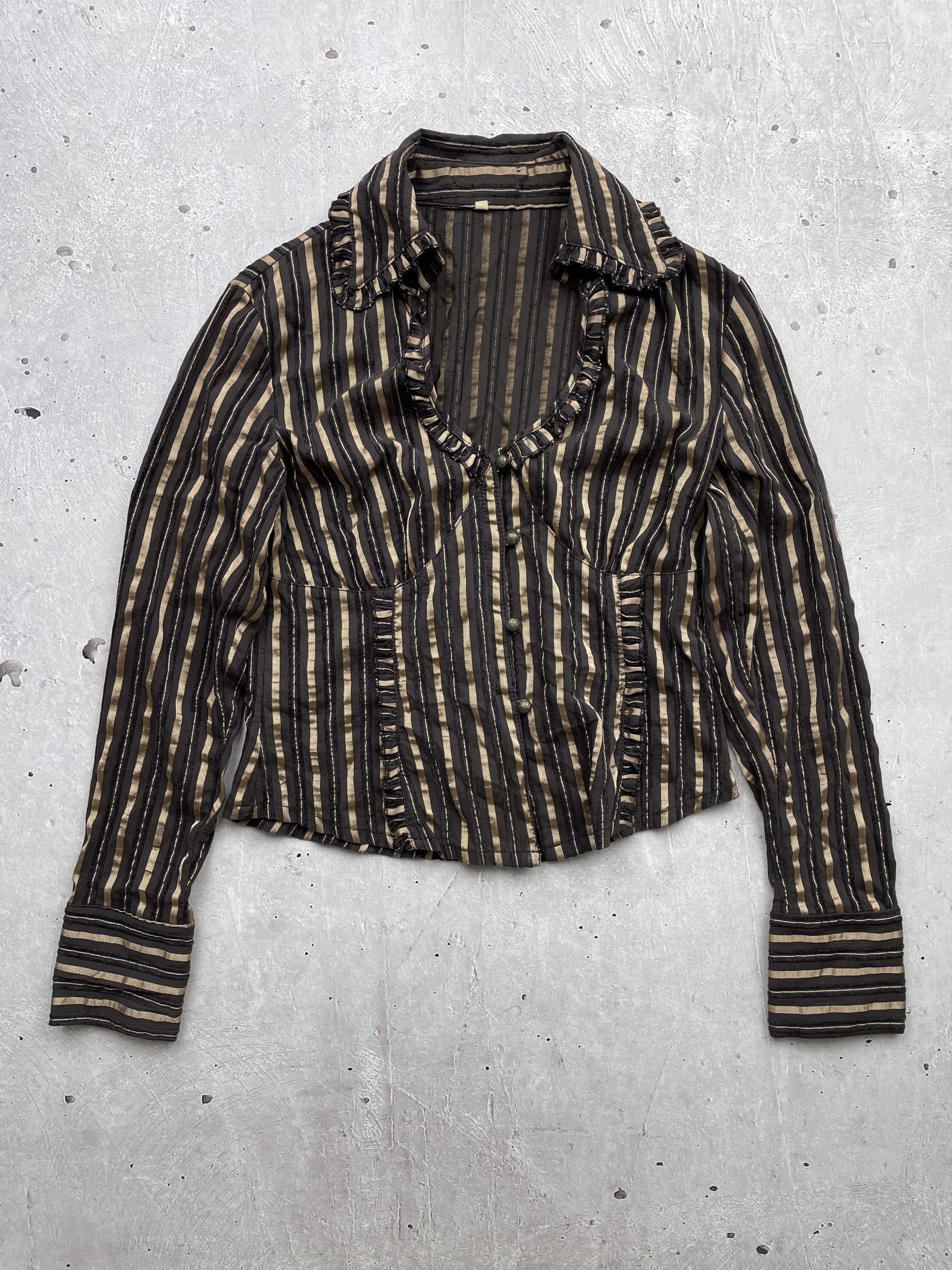 Japanese Brand Vintage Striped Blouse Size S / US 4 / IT 40 - 1 Thumbnail