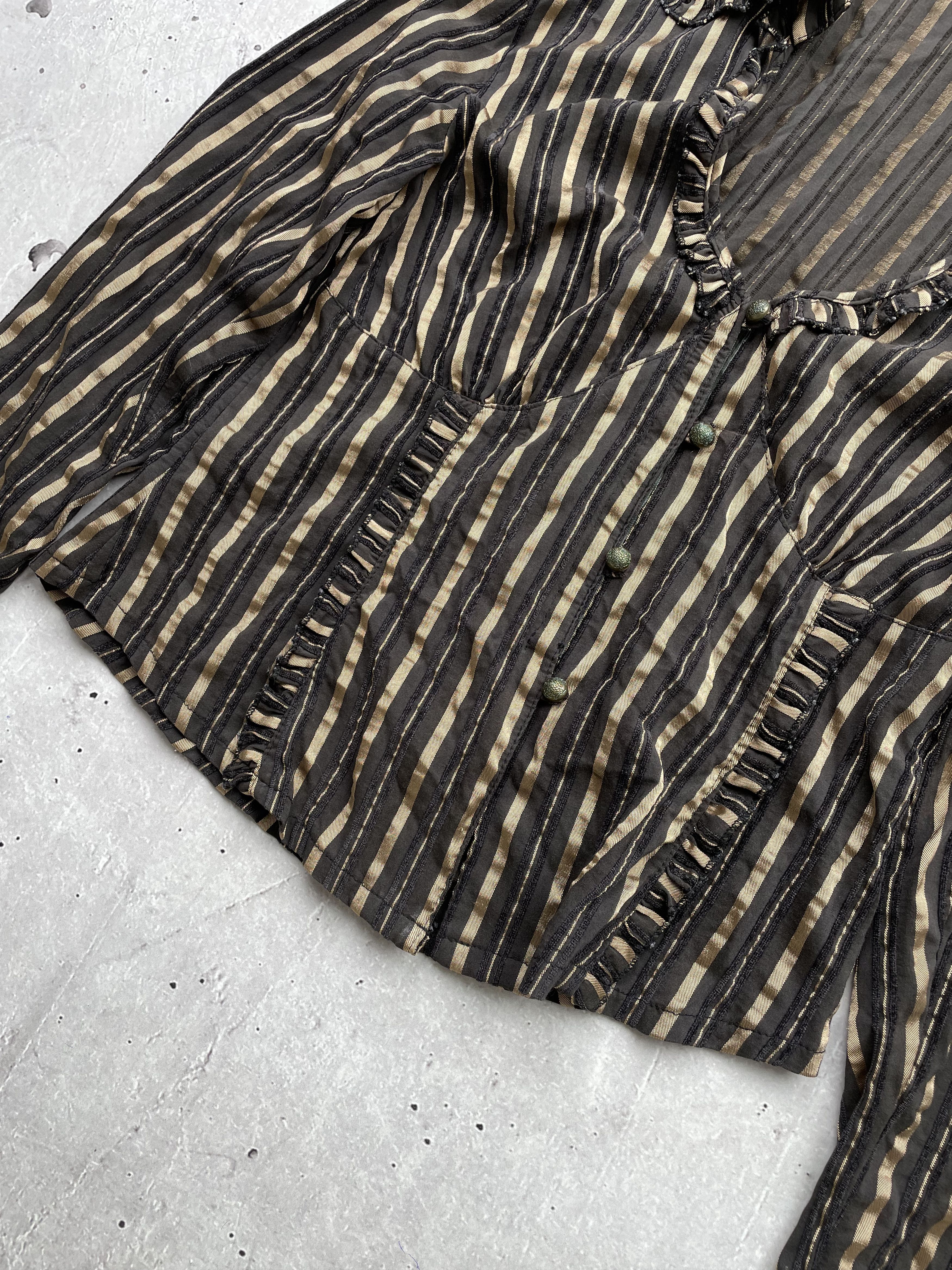Japanese Brand Vintage Striped Blouse Size S / US 4 / IT 40 - 3 Thumbnail