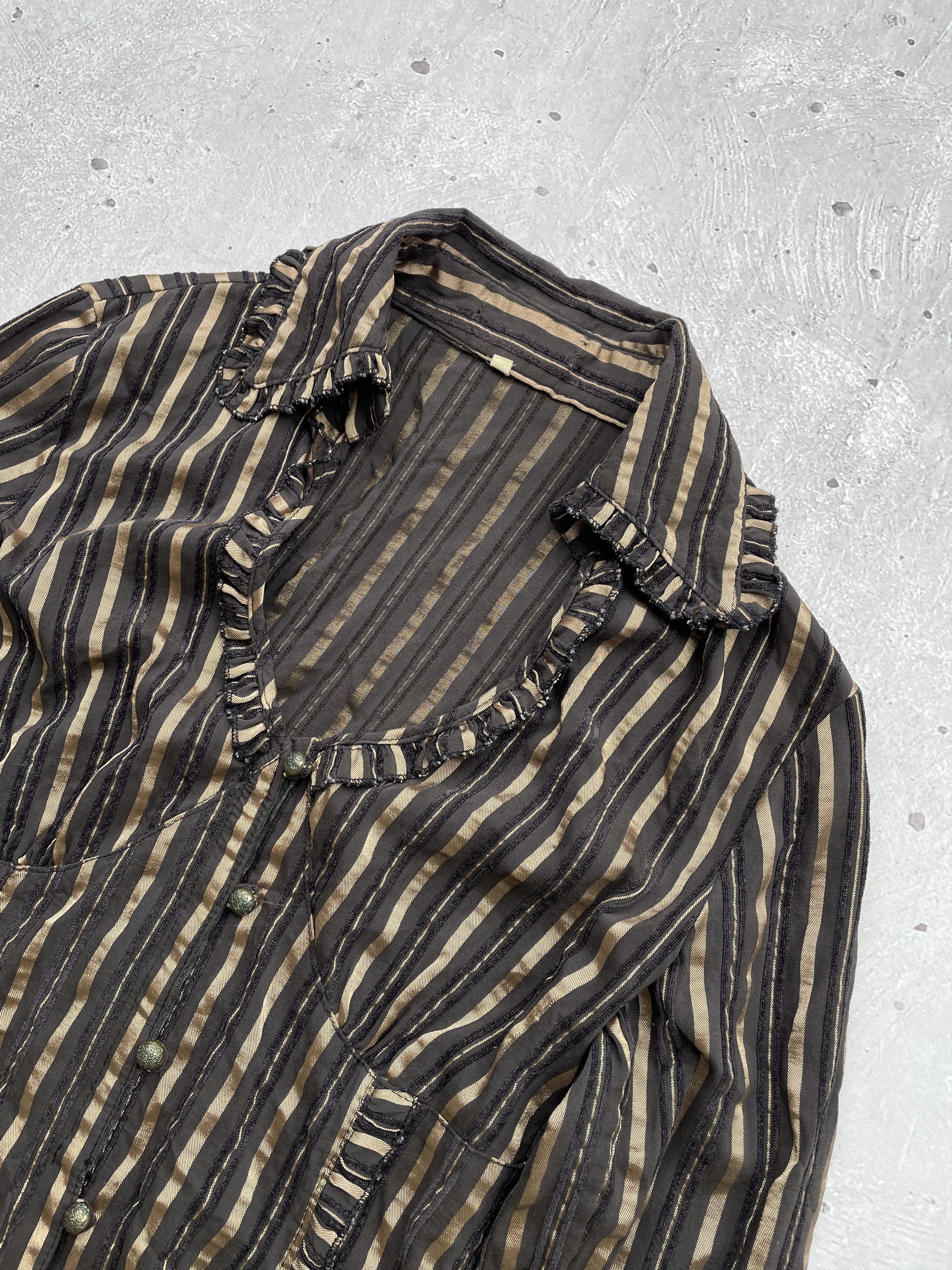 Japanese Brand Vintage Striped Blouse Size S / US 4 / IT 40 - 2 Thumbnail