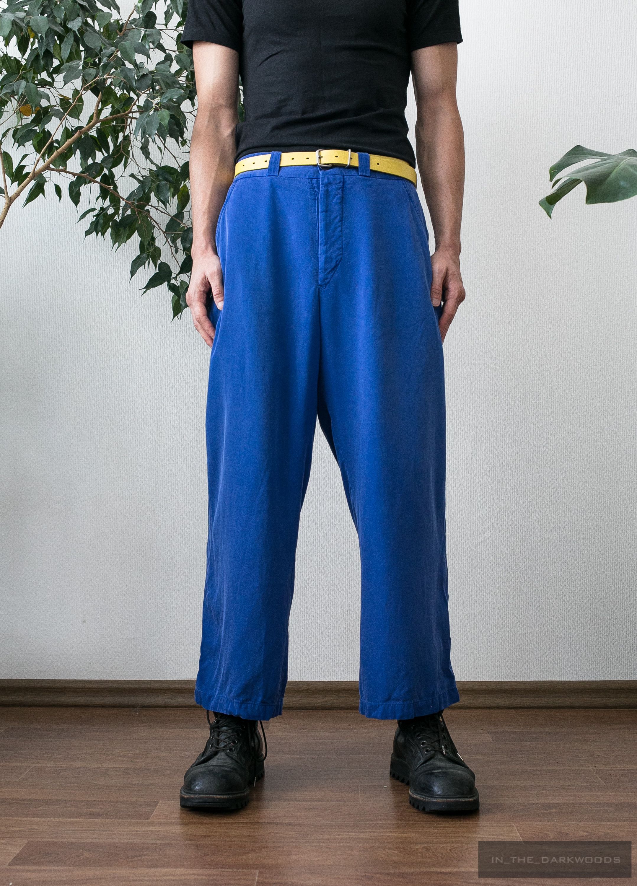 image of Yohji Yamamoto 2003Ss Rayon Pants in Blue, Men's (Size 34)