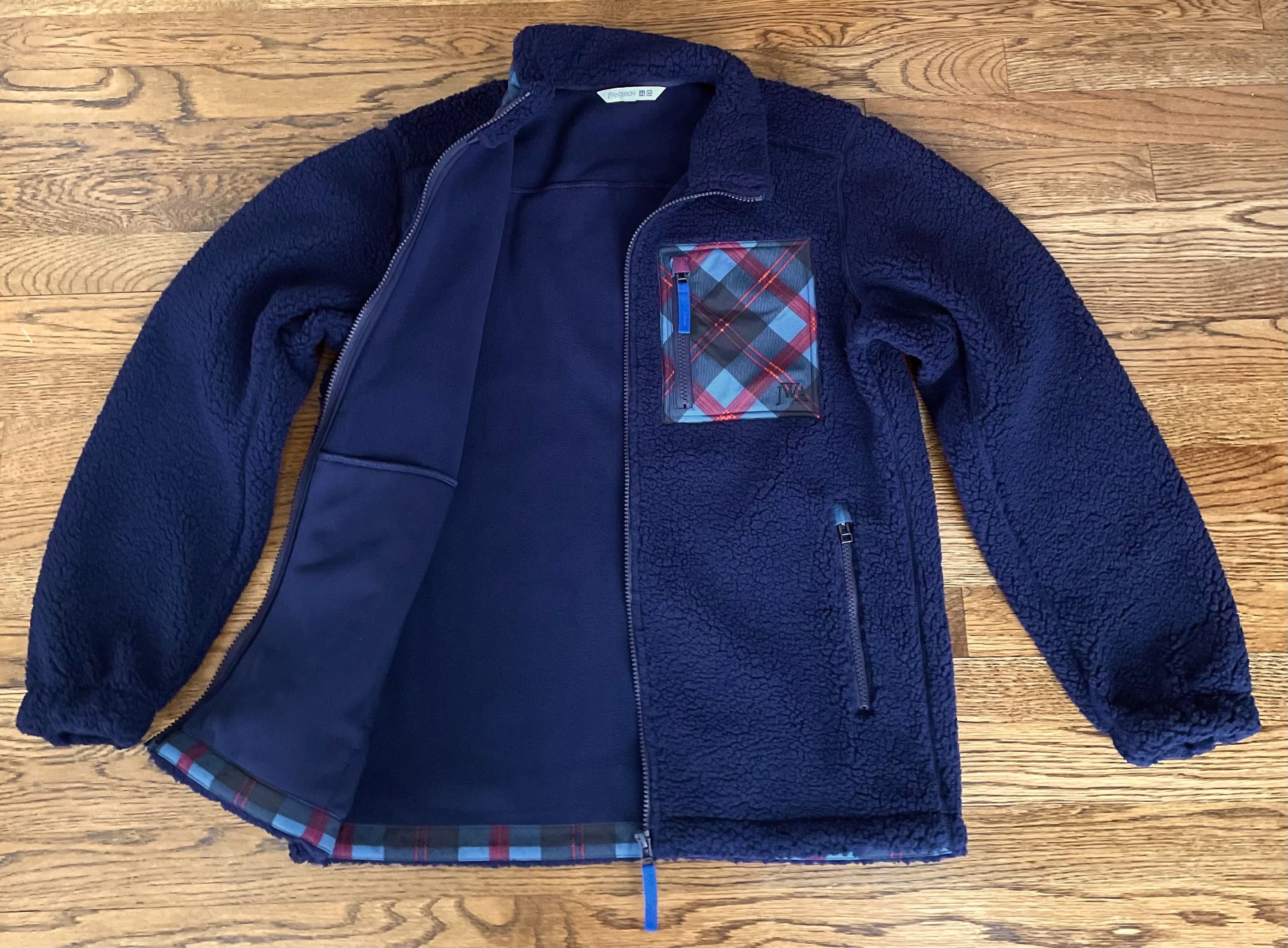 JW Anderson × Uniqlo 2XL XXL Navy Blue Fleece Jacket Pile-Lined Full-Zip Coat Size US XXL / EU 58 / 5 - 1 Thumbnail