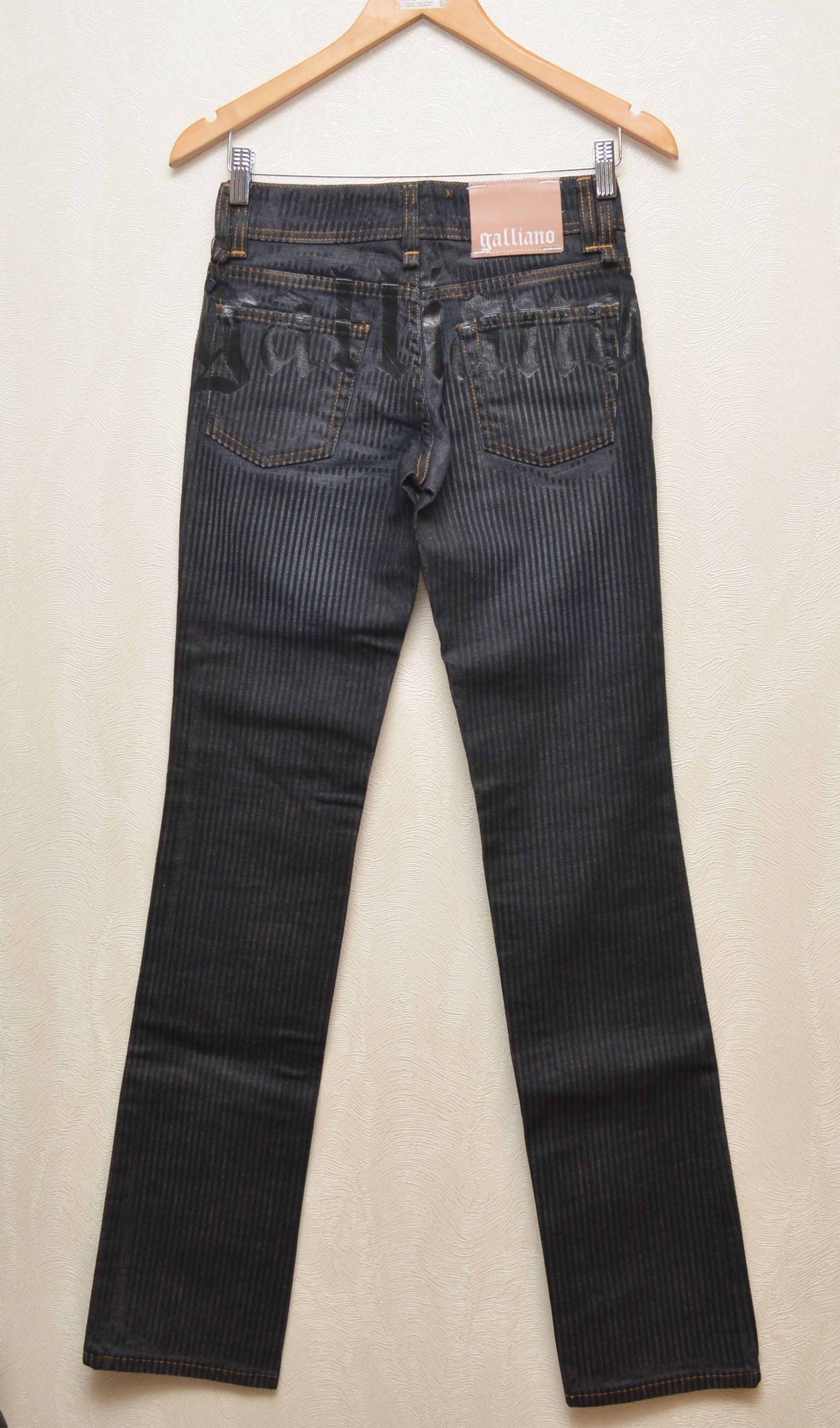 John Galliano John Galliano Striped Black Jeans Big Logo Size IT38 EU24 Size 26" / US 2 / IT 38 - 1 Thumbnail