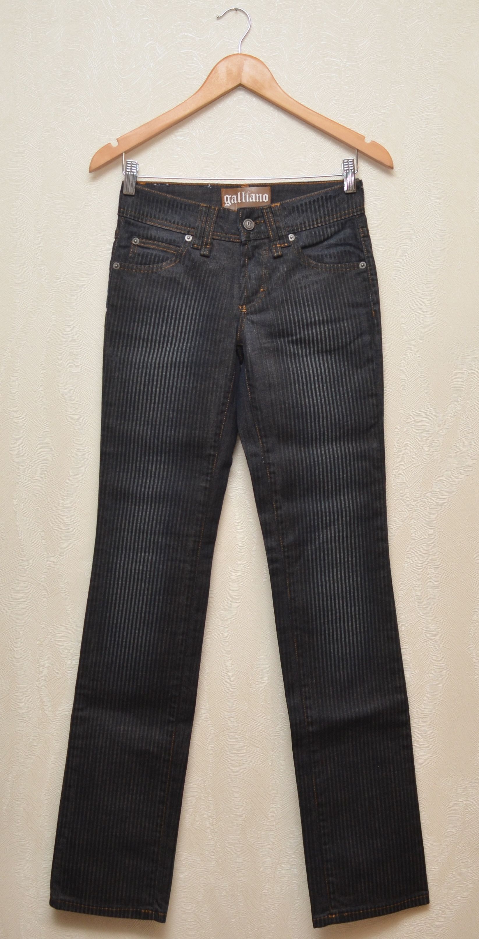 John Galliano John Galliano Striped Black Jeans Big Logo Size IT38 EU24 Size 26" / US 2 / IT 38 - 6 Thumbnail
