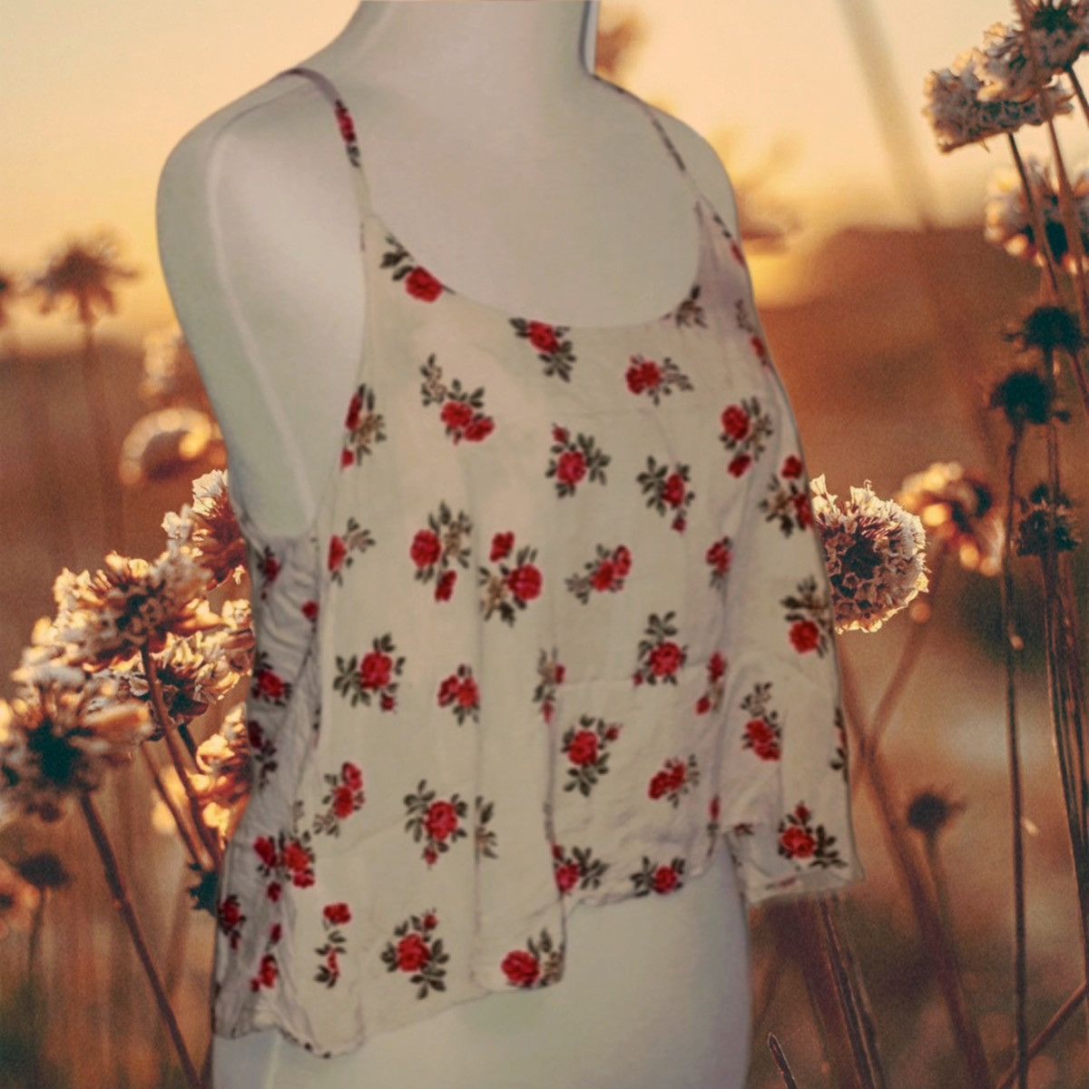 Brandy Melville Brandy Melville Arika a-line rose crop tank Size ONE SIZE - 6 Thumbnail