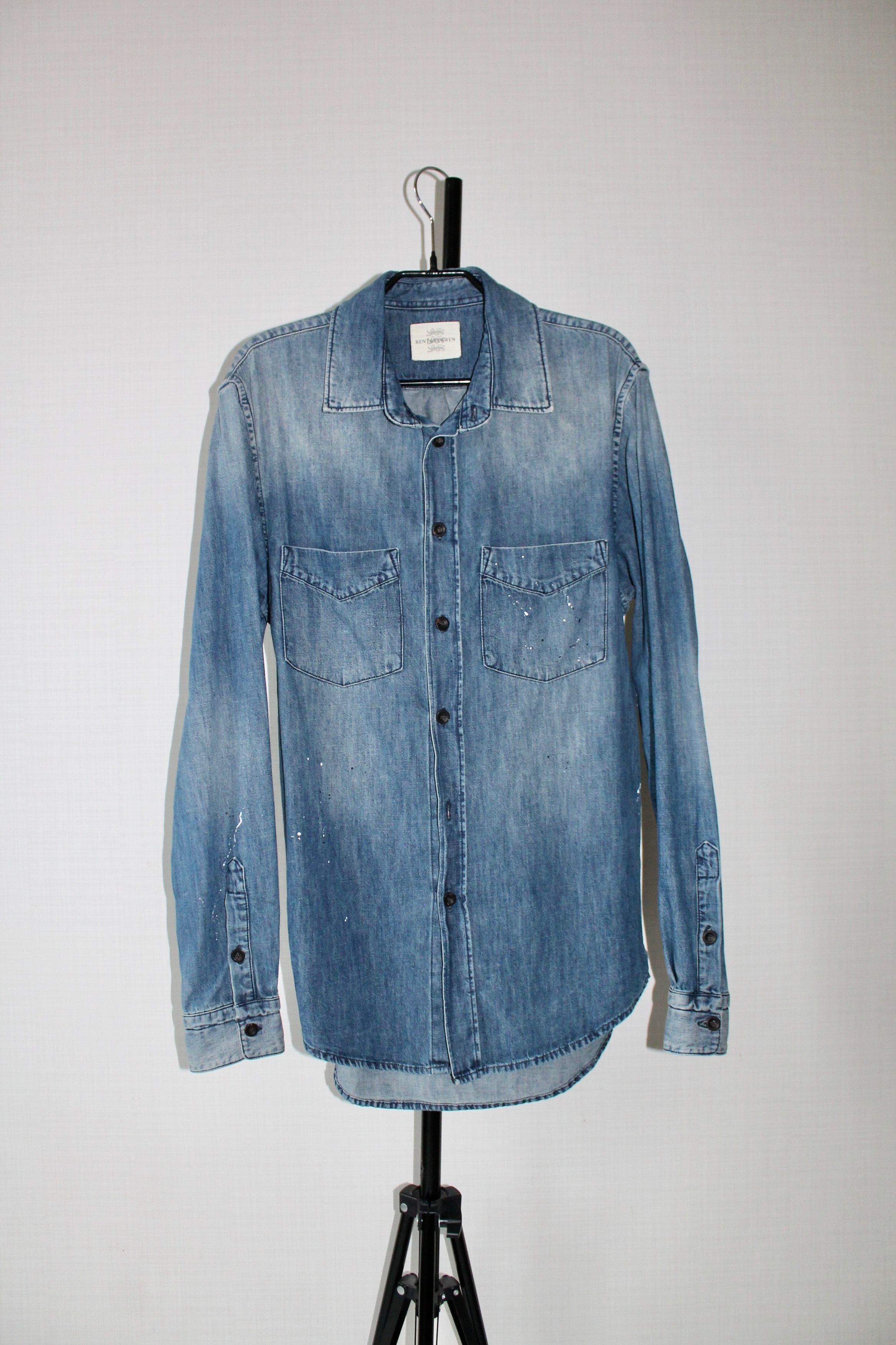 Kent & Curwen Kent & Kurwen Denim Shirt Size US S / EU 44-46 / 1 - 1 Thumbnail