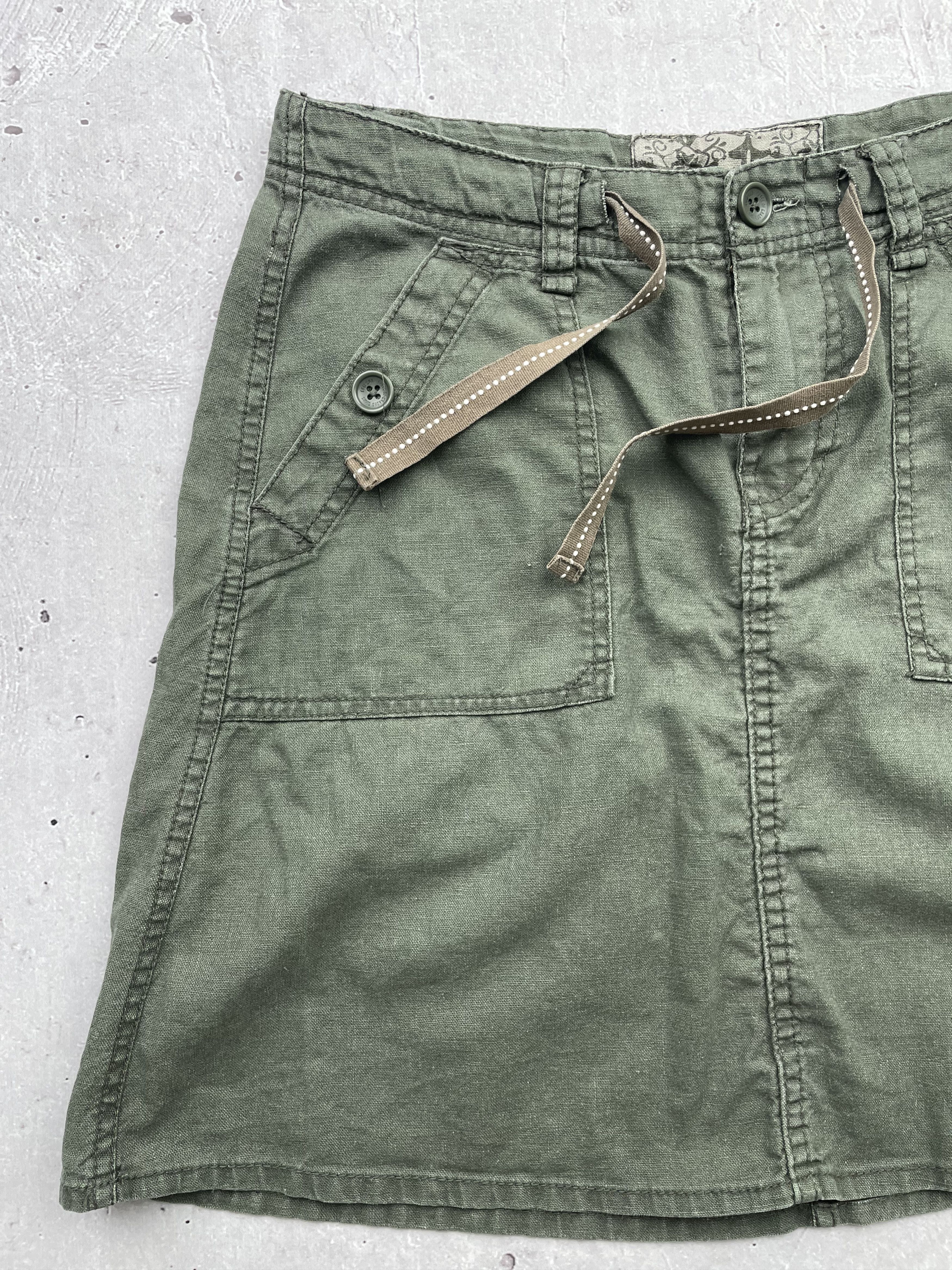 Japanese Brand Vintage Linen Mini Skirt Size 28" / US 6 / IT 42 - 3 Thumbnail