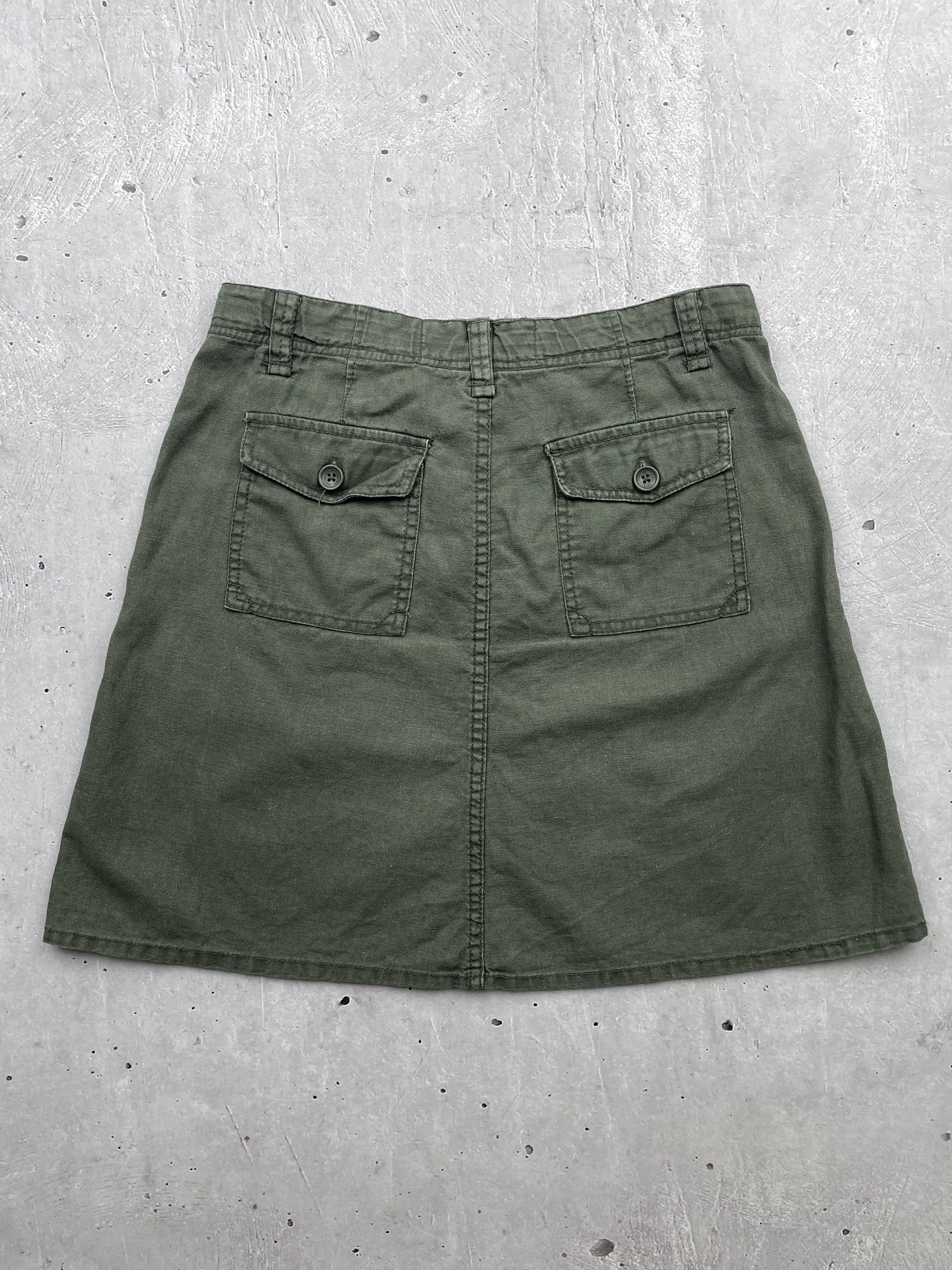 Japanese Brand Vintage Linen Mini Skirt Size 28" / US 6 / IT 42 - 4 Thumbnail