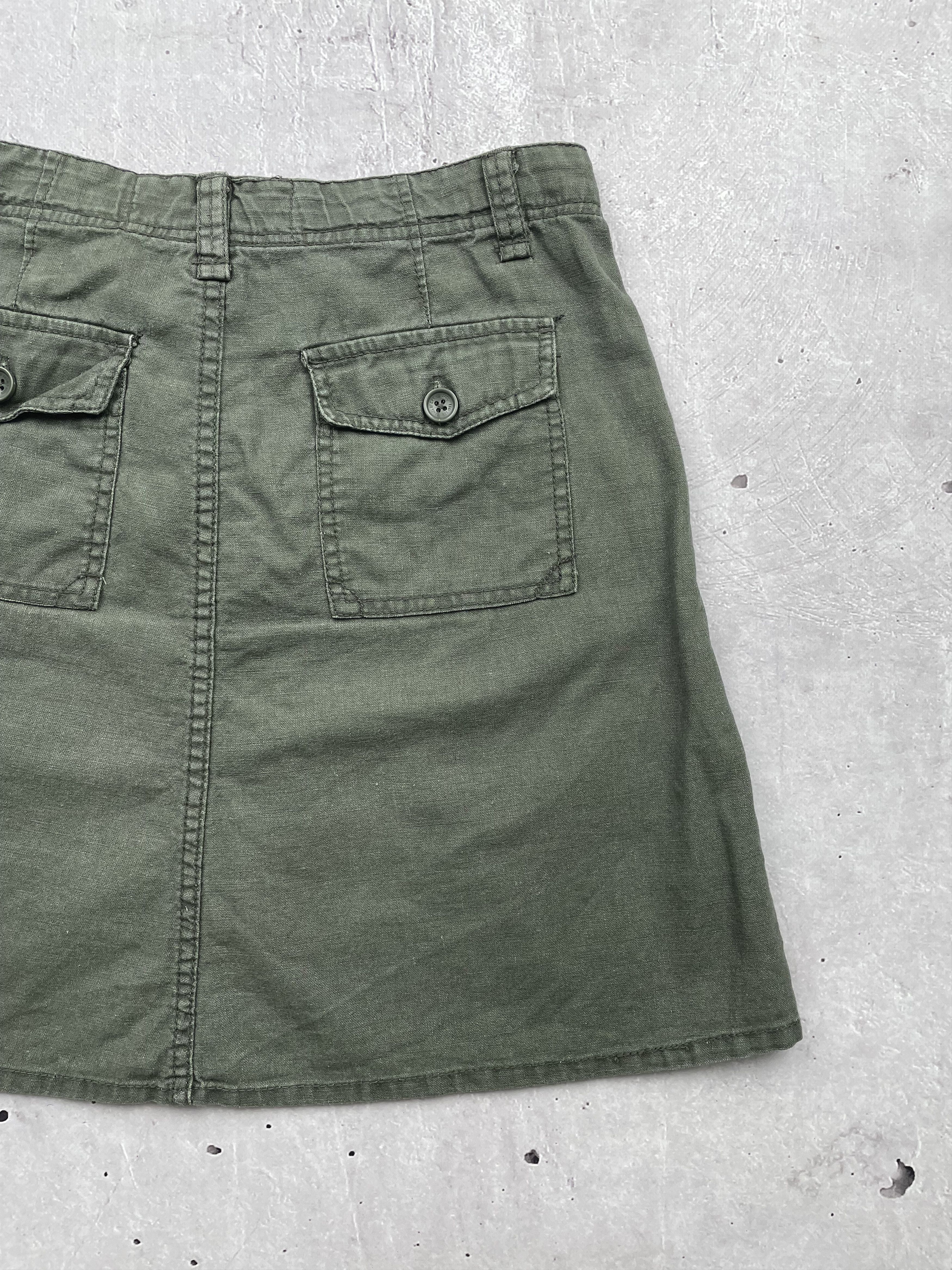 Japanese Brand Vintage Linen Mini Skirt Size 28" / US 6 / IT 42 - 5 Thumbnail