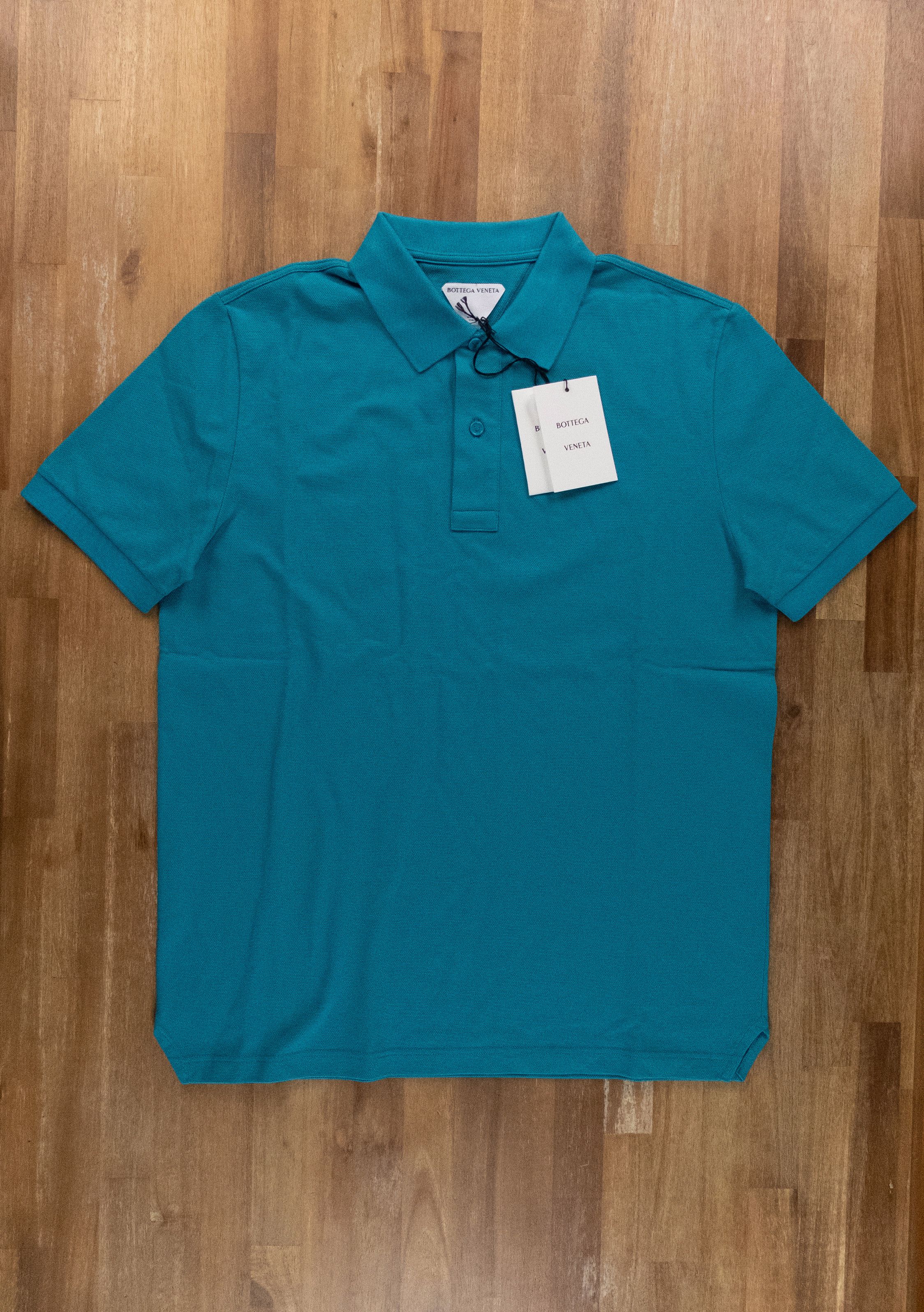 Bottega Veneta BOTTEGA VENETA solid blue pique cotton polo shirt Medium q Size US M / EU 48-50 / 2 - 4 Thumbnail
