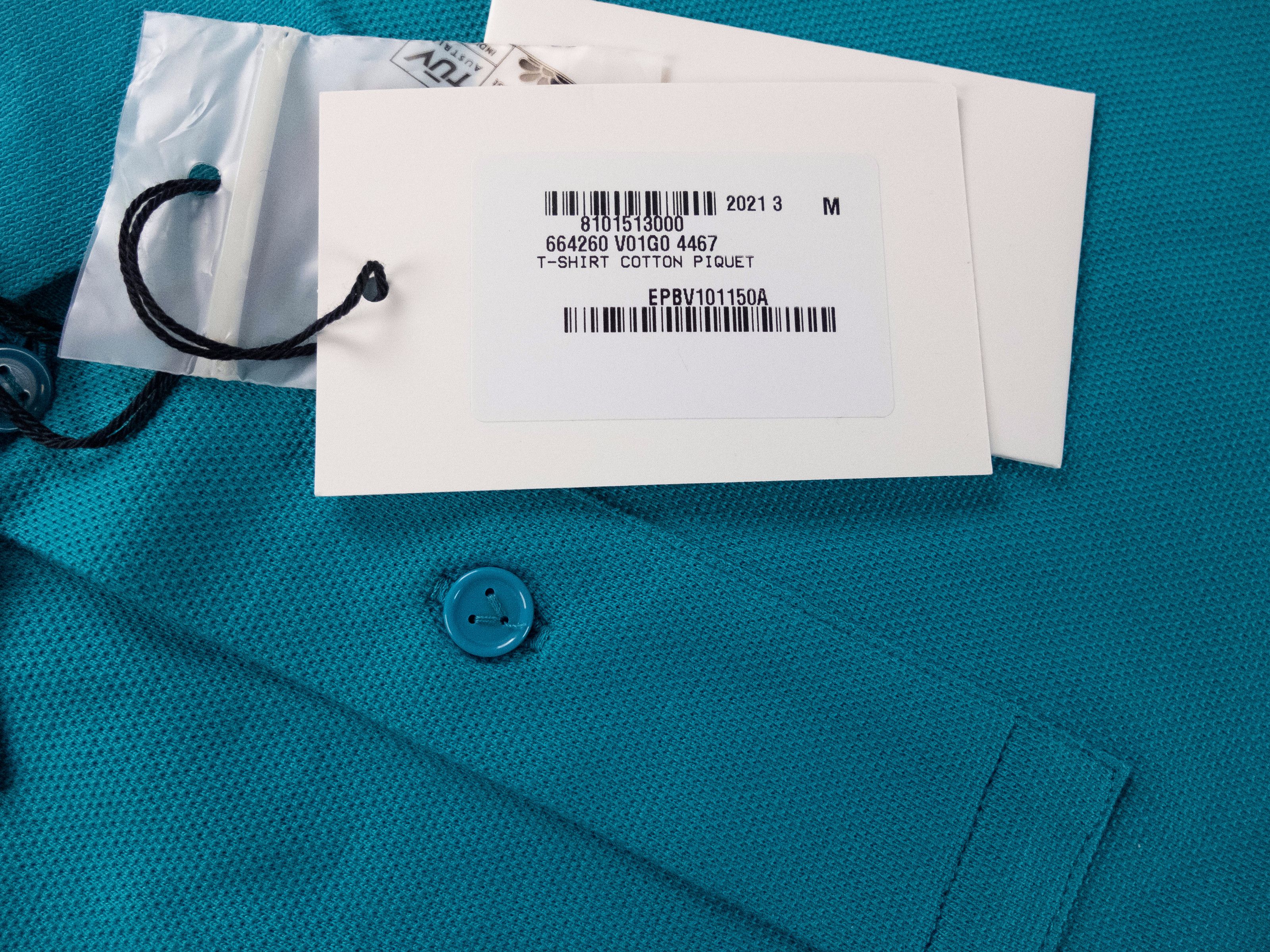 Bottega Veneta BOTTEGA VENETA solid blue pique cotton polo shirt Medium q Size US M / EU 48-50 / 2 - 6 Thumbnail