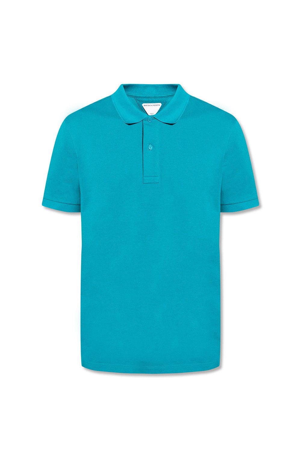 Bottega Veneta BOTTEGA VENETA solid blue pique cotton polo shirt Medium q Size US M / EU 48-50 / 2 - 1 Thumbnail