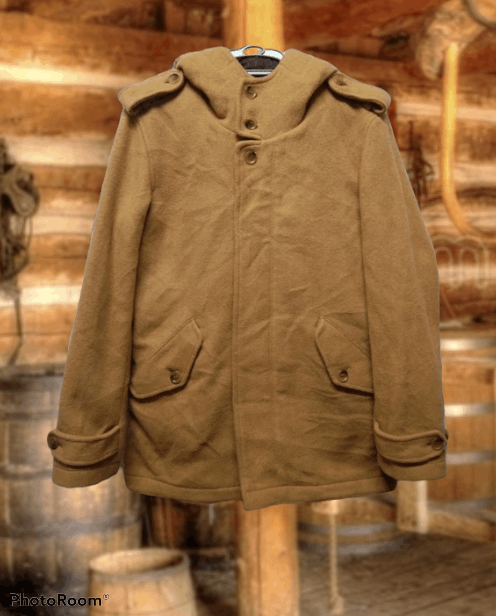 image of Designer Junmen Quilted Jacket Hoodie in Beige, Men's (Size Medium)