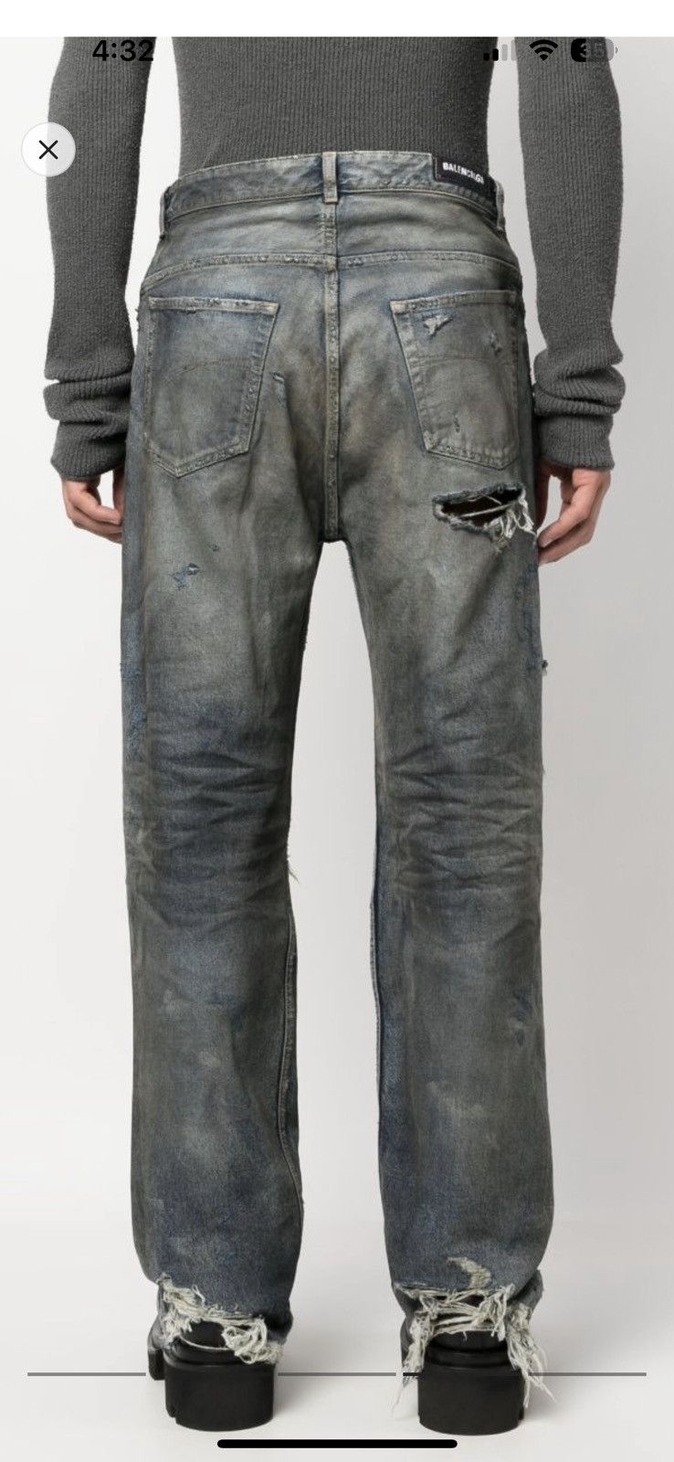 Balenciaga Balenciaga Mud Show Destroyed Denim Size US 30 / EU 46 - 4 Thumbnail