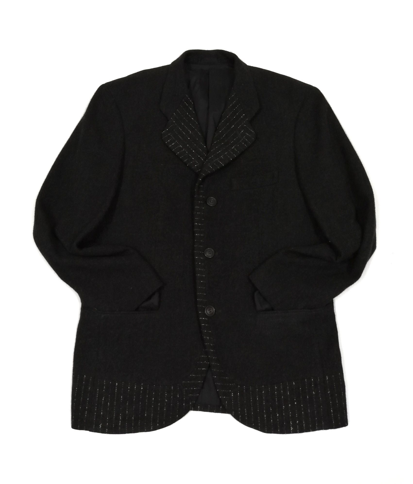 Issey Miyake Iconic! Issey Miyake Men Wool Two Tones Stitch Black Blazer Size US L / EU 52-54 / 3 - 3 Thumbnail
