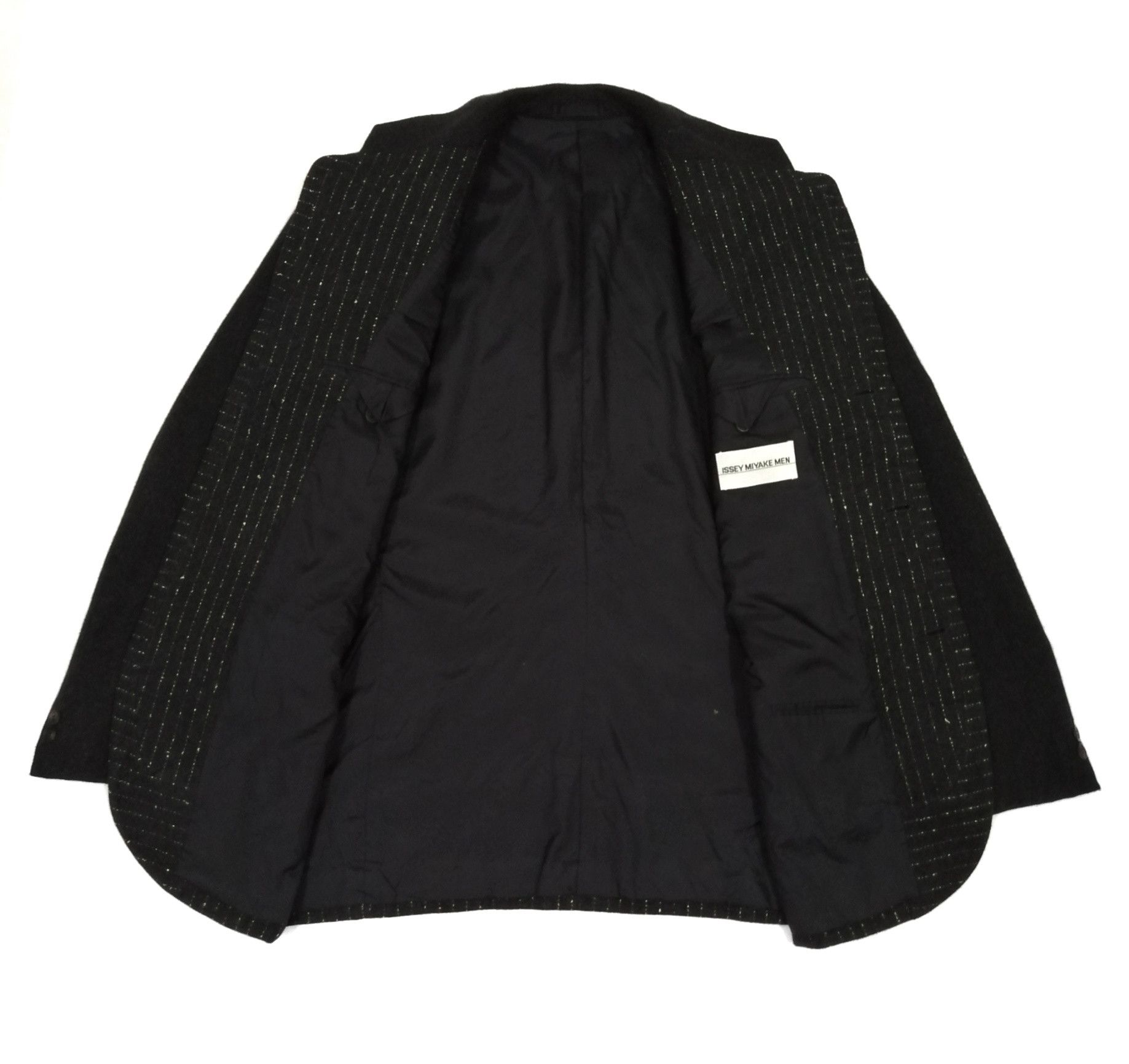 Issey Miyake Iconic! Issey Miyake Men Wool Two Tones Stitch Black Blazer Size US L / EU 52-54 / 3 - 5 Thumbnail