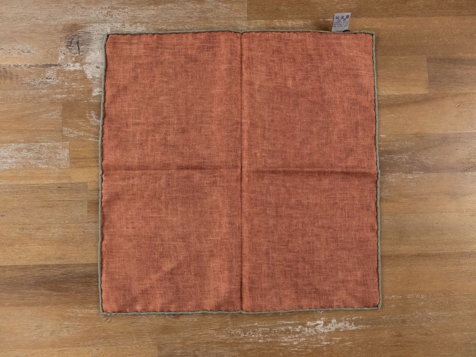 Canali CANALI salmon orange reversible silk pocket square authentic Size ONE SIZE - 3 Thumbnail