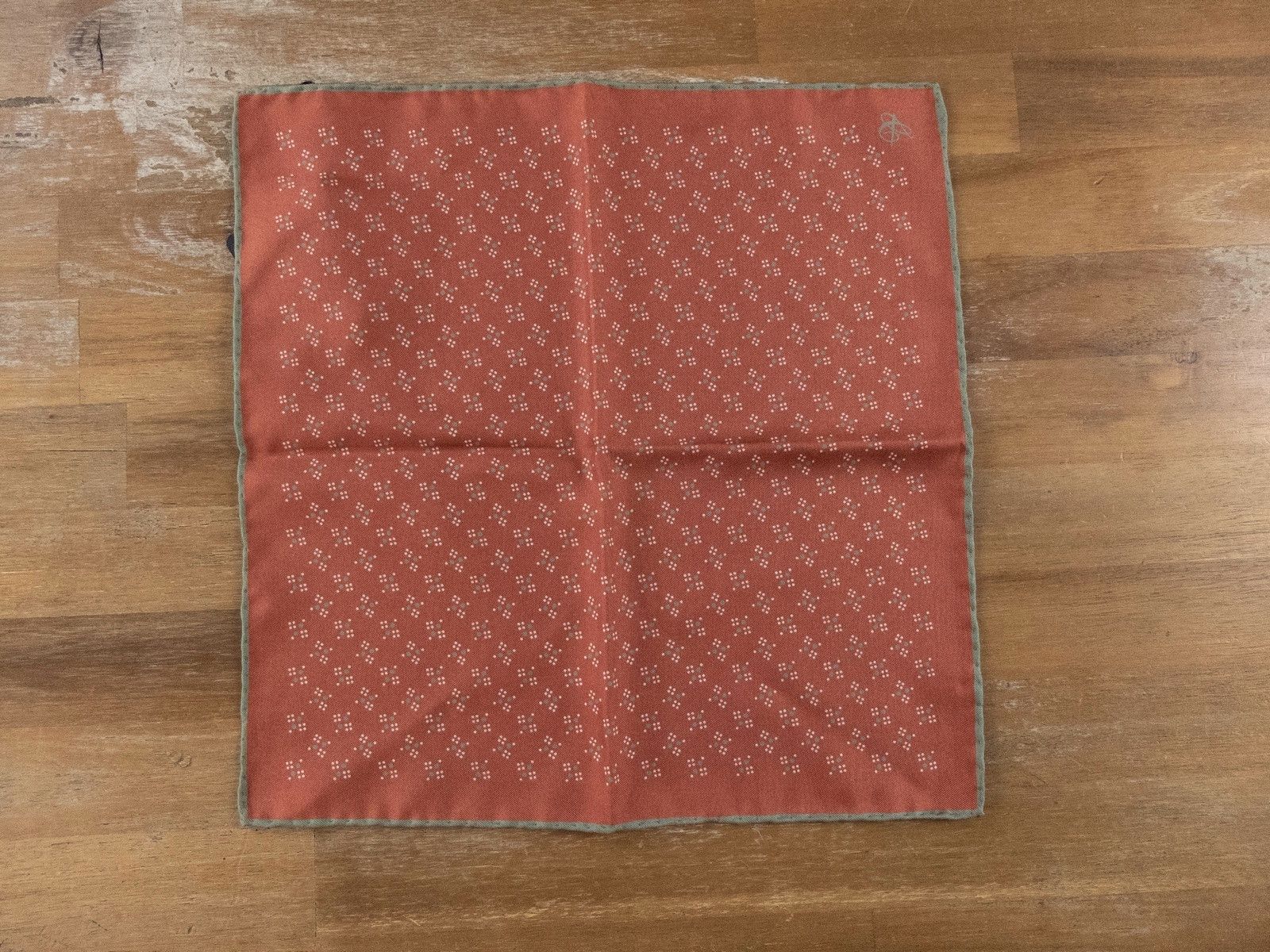 Canali CANALI salmon orange reversible silk pocket square authentic Size ONE SIZE - 1 Thumbnail