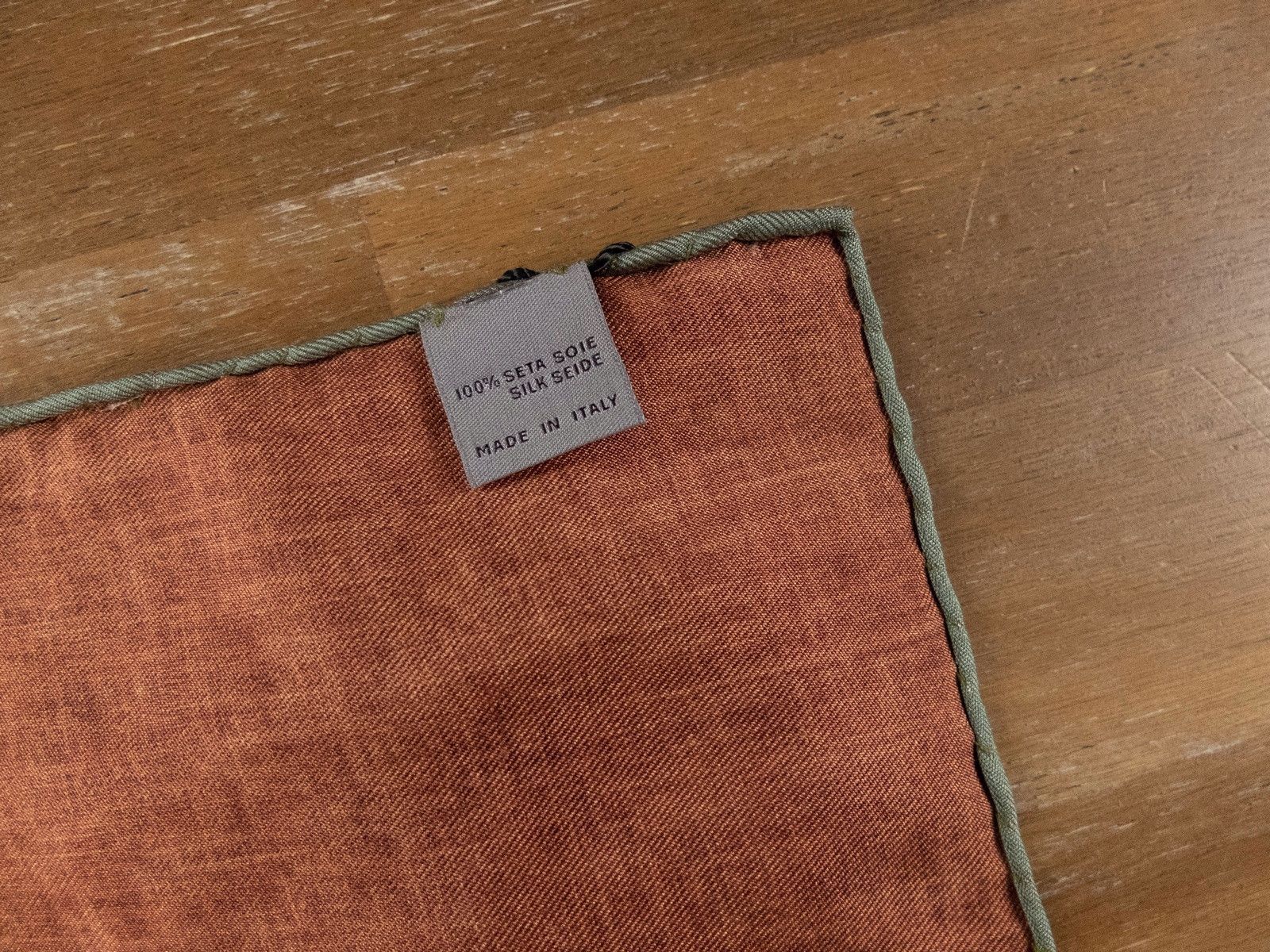 Canali CANALI salmon orange reversible silk pocket square authentic Size ONE SIZE - 4 Thumbnail