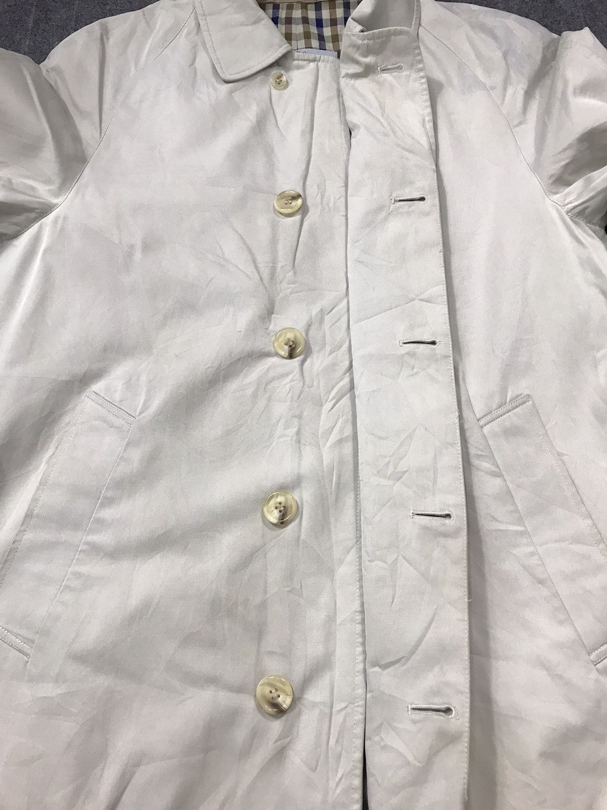 Aquascutum × Designer Aquascutum London Trench Coat Plain Button Design Size XL / US 12-14 / IT 48-50 - 4 Thumbnail