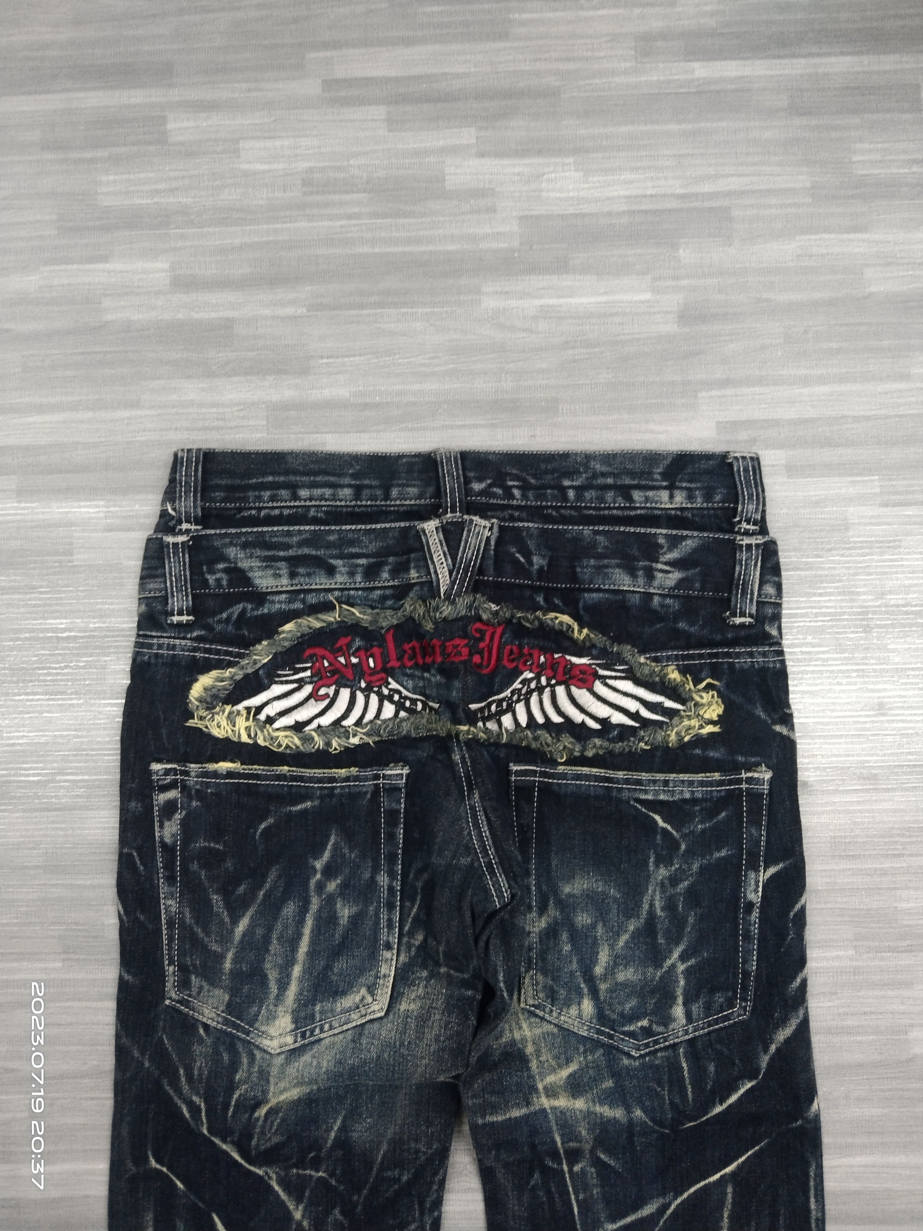 Japanese Brand FLARE SUPER WASHED NYLAUS DENIM PANTS Size US 30 / EU 46 - 5 Thumbnail