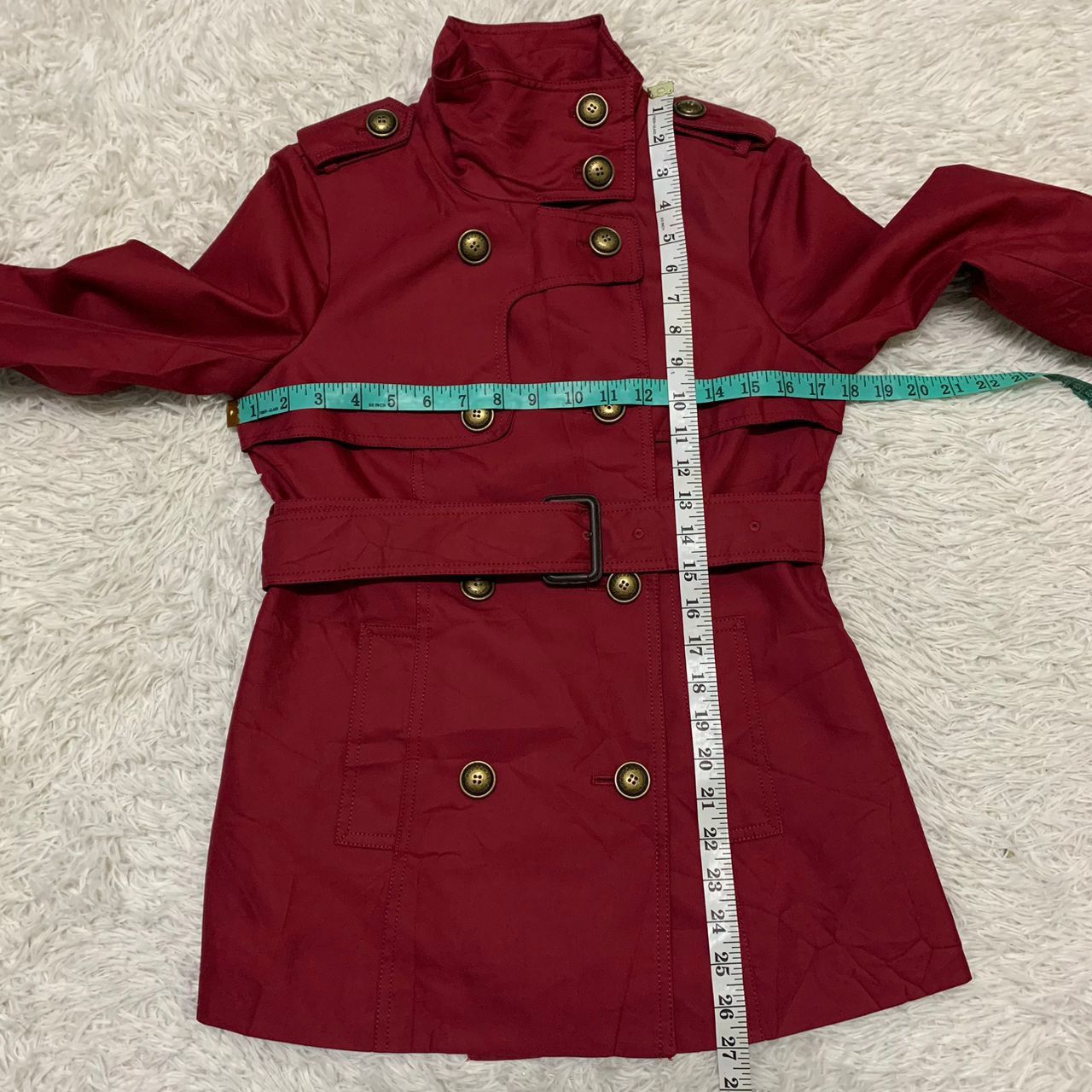 Burberry Rare Red Burberry Belted Coat Checkered Inner Made in Japan Size XS / US 0-2 / IT 36-38 - 8 Thumbnail