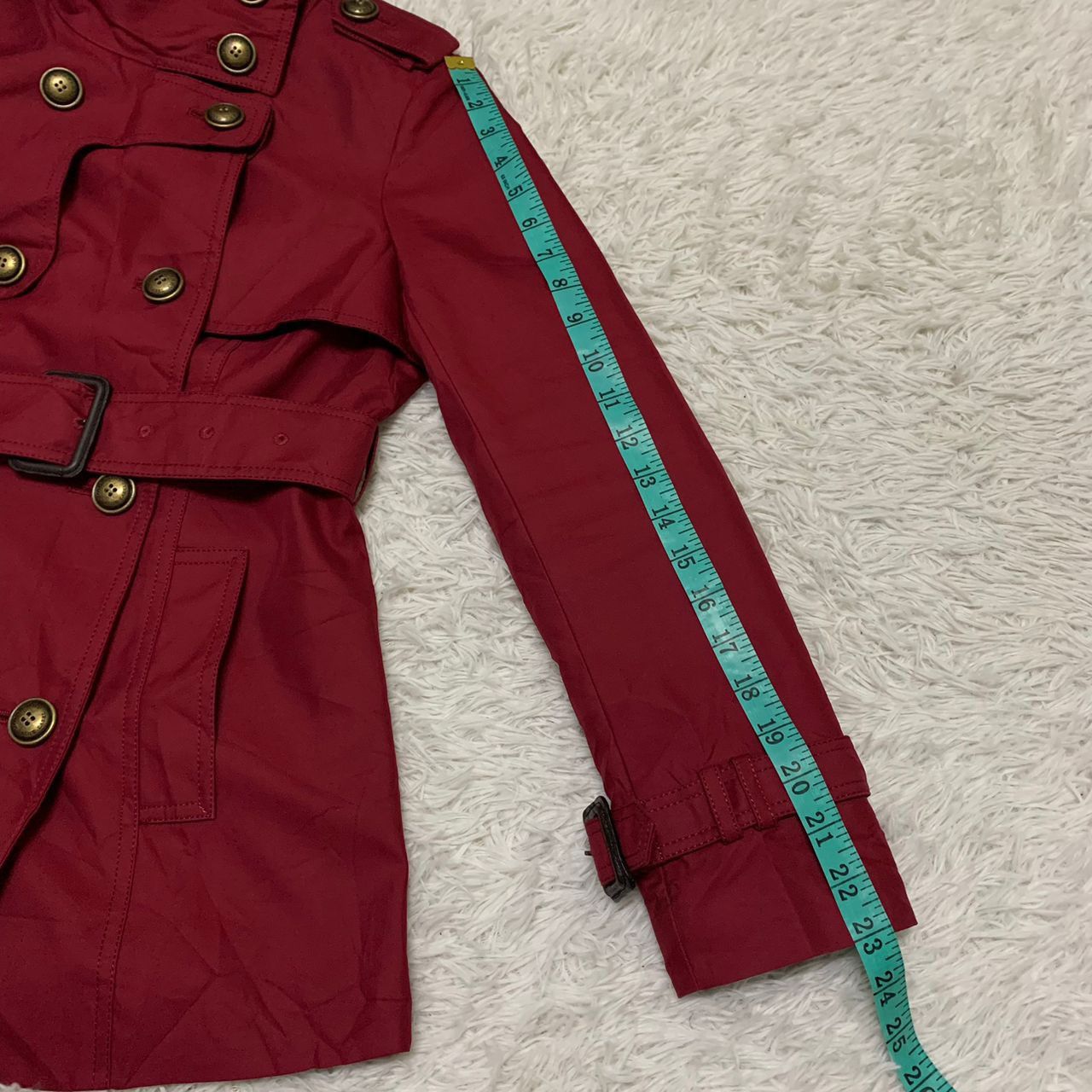 Burberry Rare Red Burberry Belted Coat Checkered Inner Made in Japan Size XS / US 0-2 / IT 36-38 - 10 Thumbnail