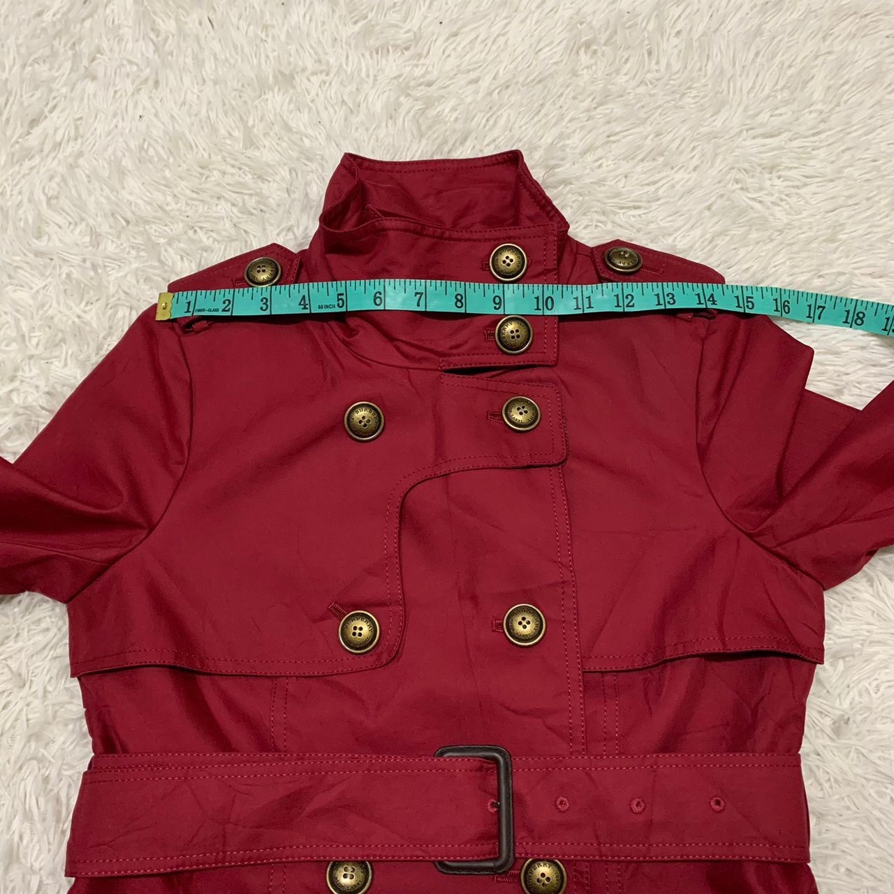 Burberry Rare Red Burberry Belted Coat Checkered Inner Made in Japan Size XS / US 0-2 / IT 36-38 - 9 Thumbnail