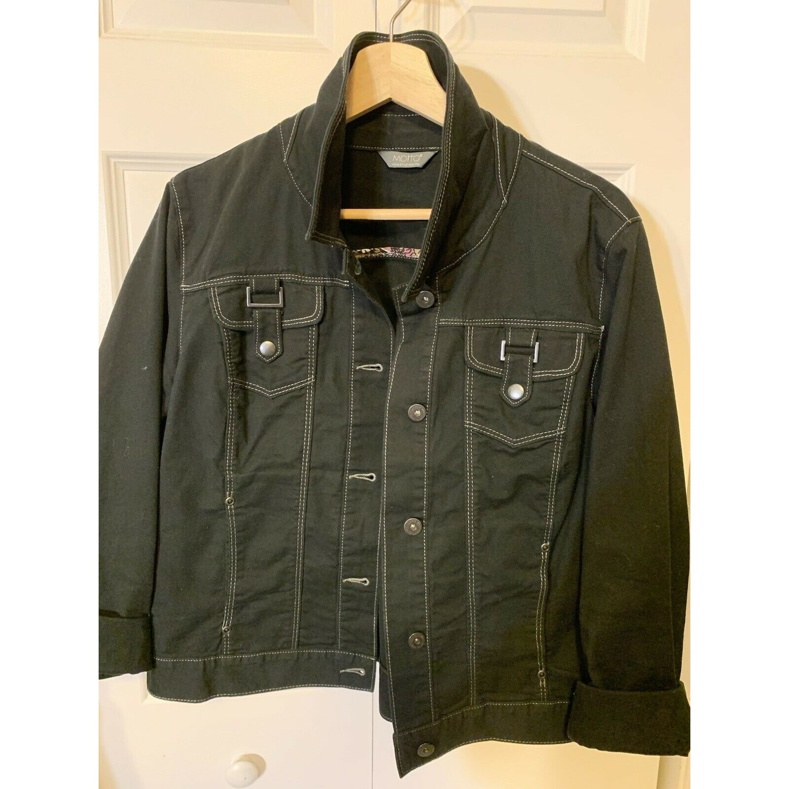 Other Motto Women’s Black Jacket Sz L Size L / US 10 / IT 46 - 3 Thumbnail